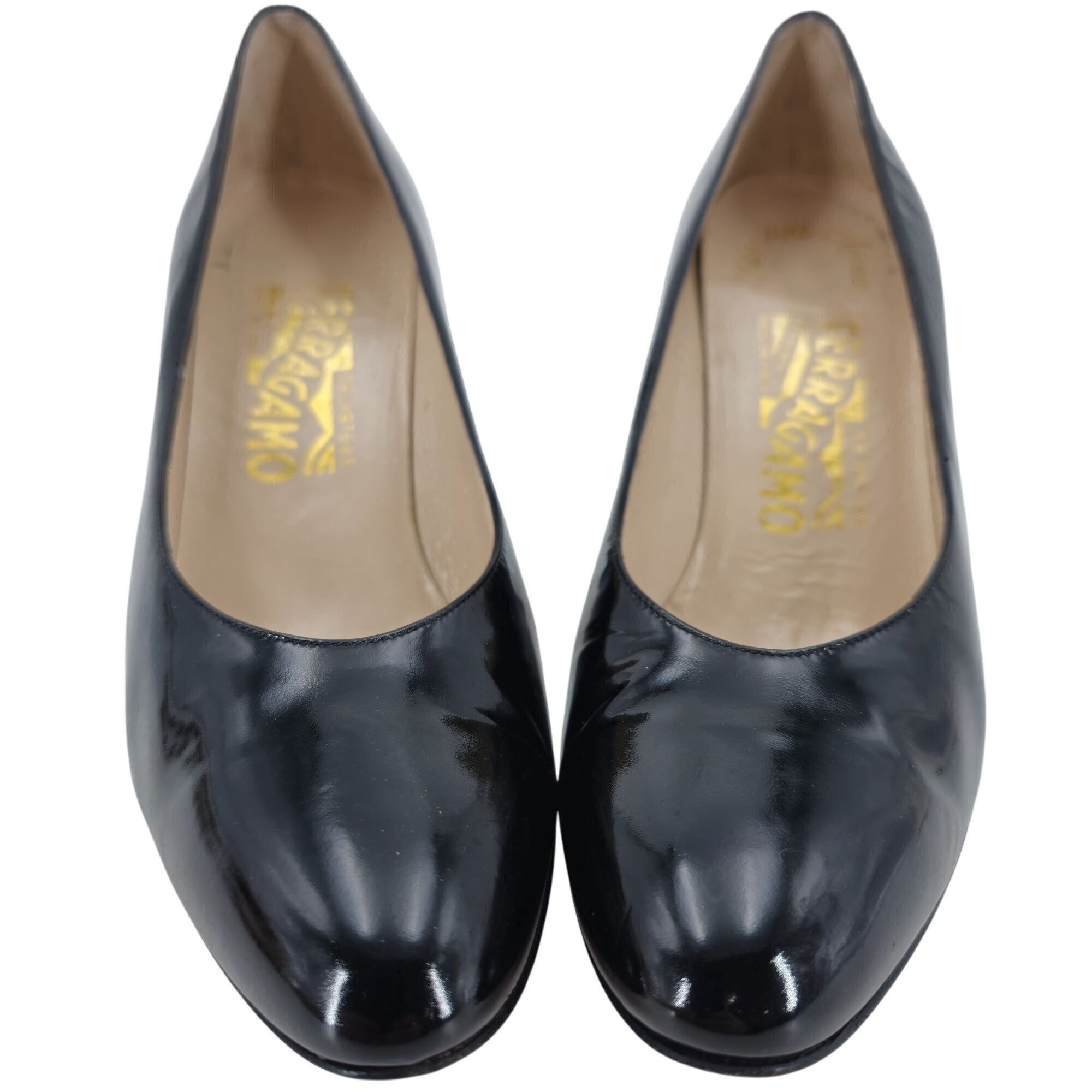 Saks Fifth Avenue × Salvatore Ferragamo Vintage Salvatore Ferragamo Black Leather Dress Pumps Womens Size US 8 / IT 38 - 9 Thumbnail