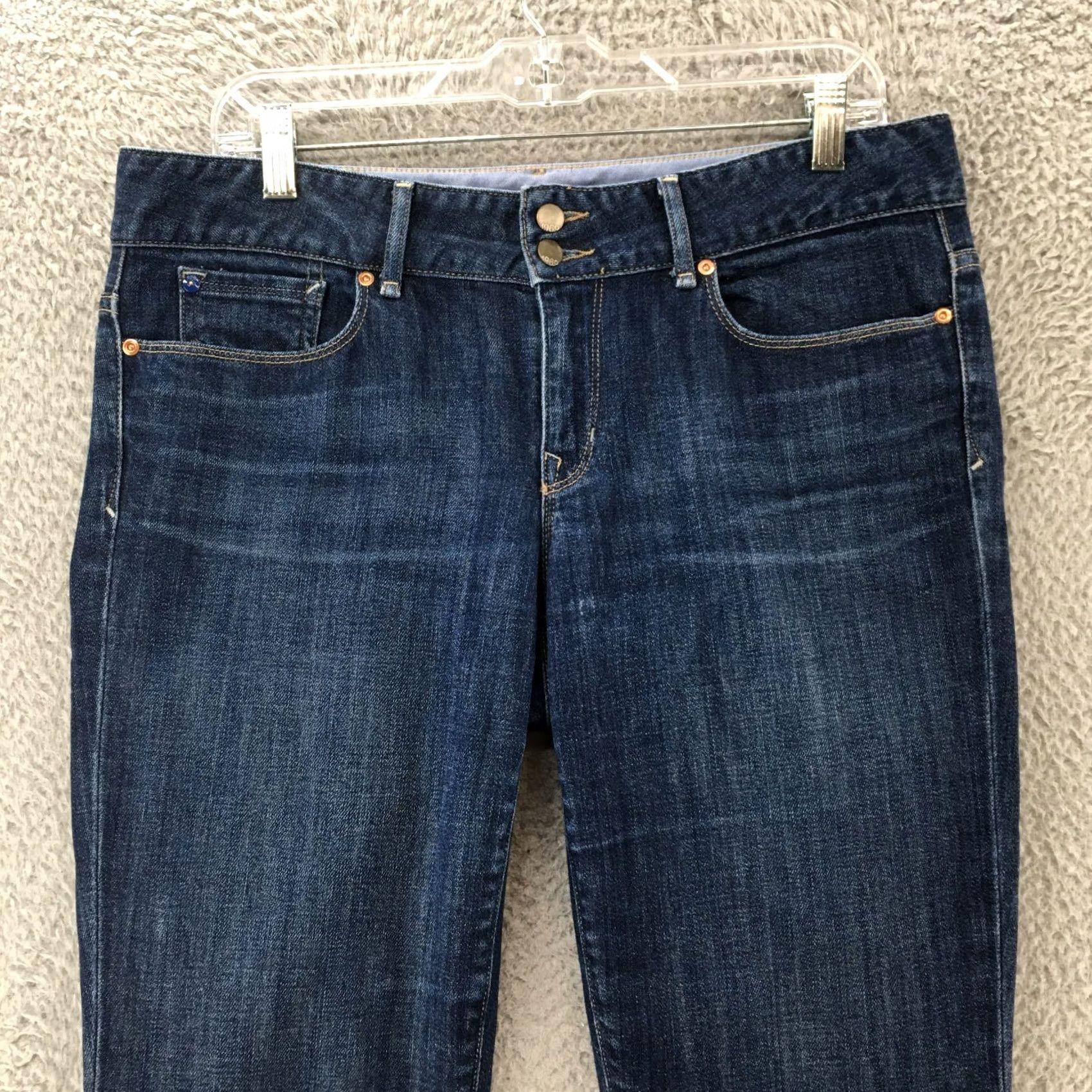 Denime 1960 Perfect Bootcut Jeans Womens 30 Regular Blue Dark Wash Denim Mid Rise Zip Fly Jeans Ladies Menopause? Size 30" / US 8 / IT 44 - 2 Thumbnail
