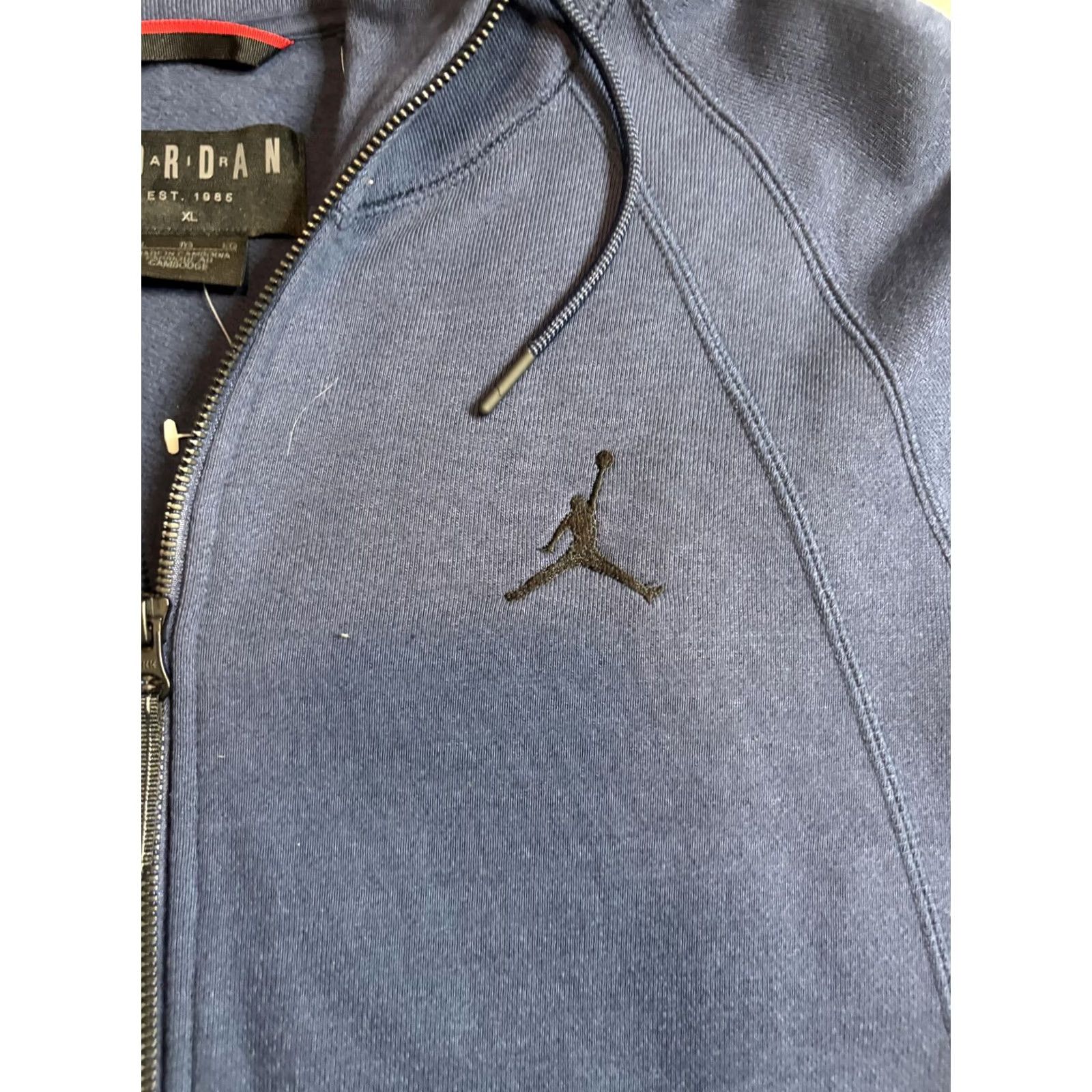 Jordan Brand Jordan Hoodie Mens XL Blue Full Zip Fleece Jumpman Logo Sweatshirt Athletic Size US XL / EU 56 / 4 - 2 Thumbnail