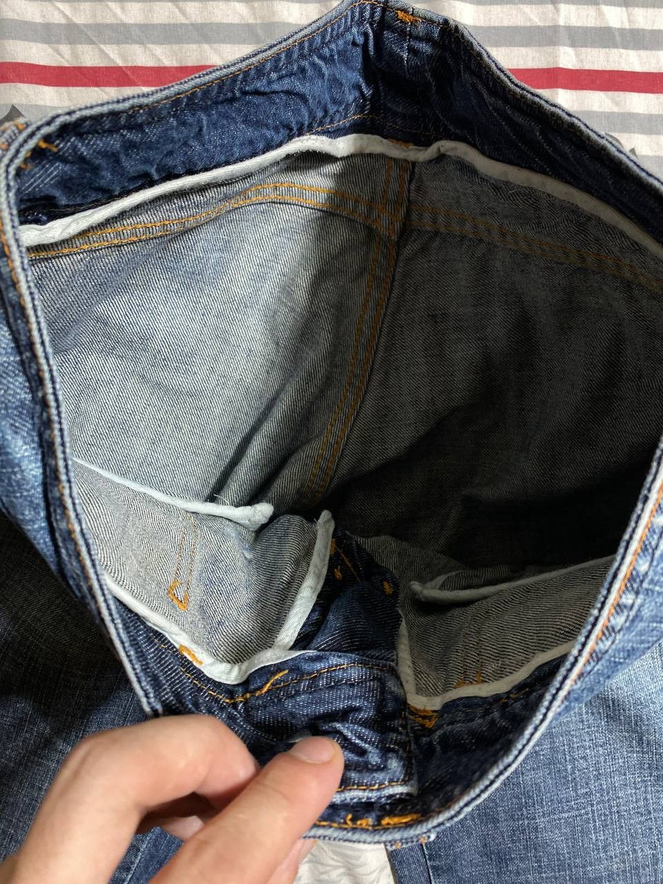 Japanese Brand Dirty Painted Patchwork Distressed Crush Faded Y2K Jeans Size US 34 / EU 50 - 10 Thumbnail