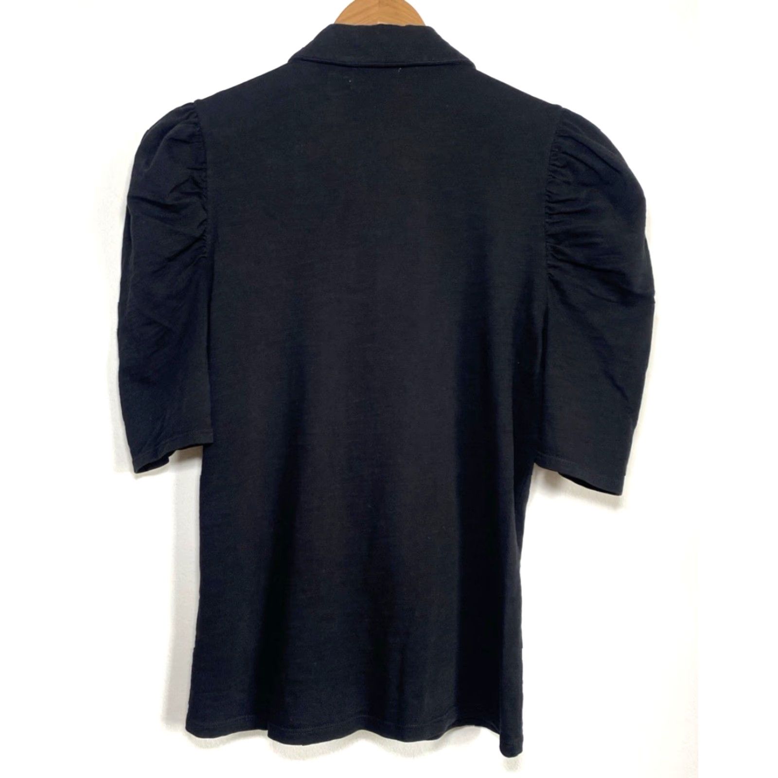 Nation LTD Nation Ltd Los Angeles Ennis Workshirt Blouse S Black Puff Sleeve Snap Front Women’s Size S / US 4 / IT 40 - 6 Thumbnail