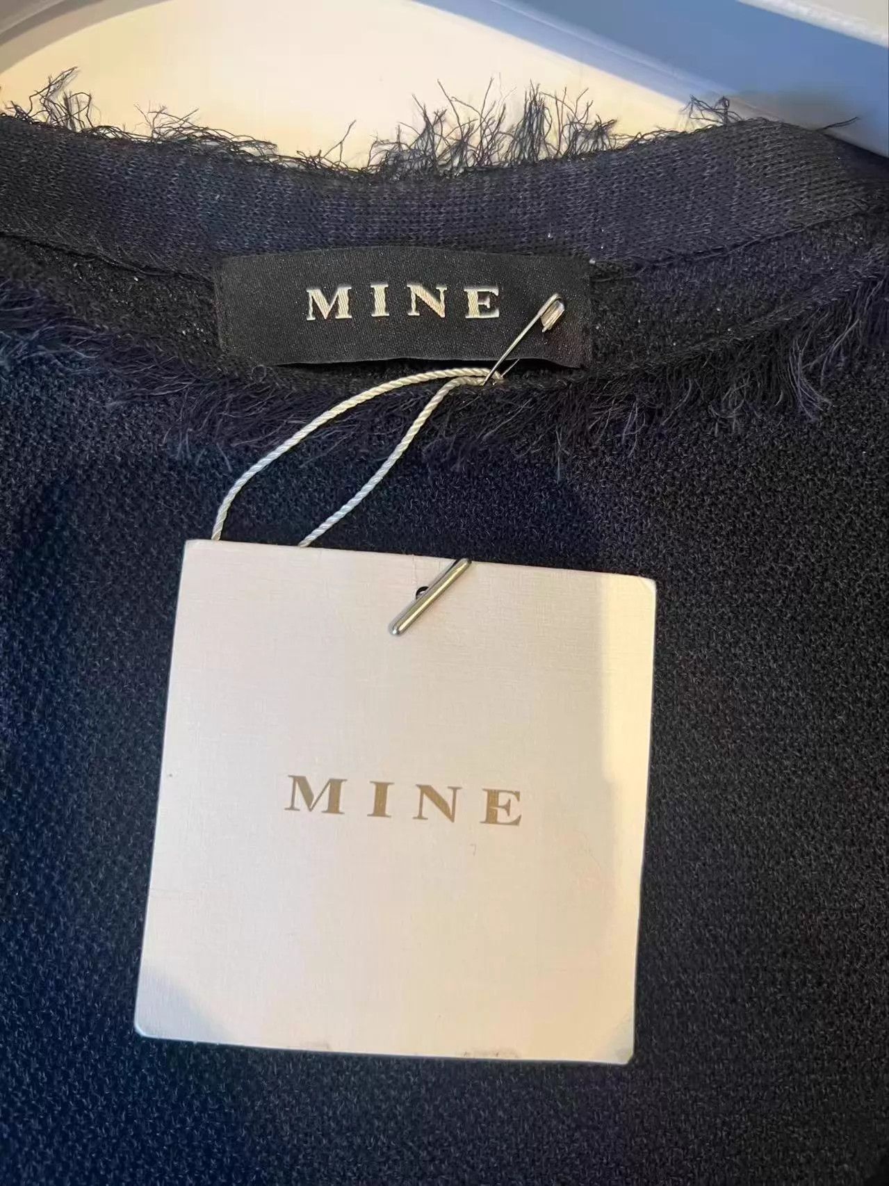 Other MINE Navy Fringe Hem Knit Dress Size ONE SIZE - 4 Thumbnail