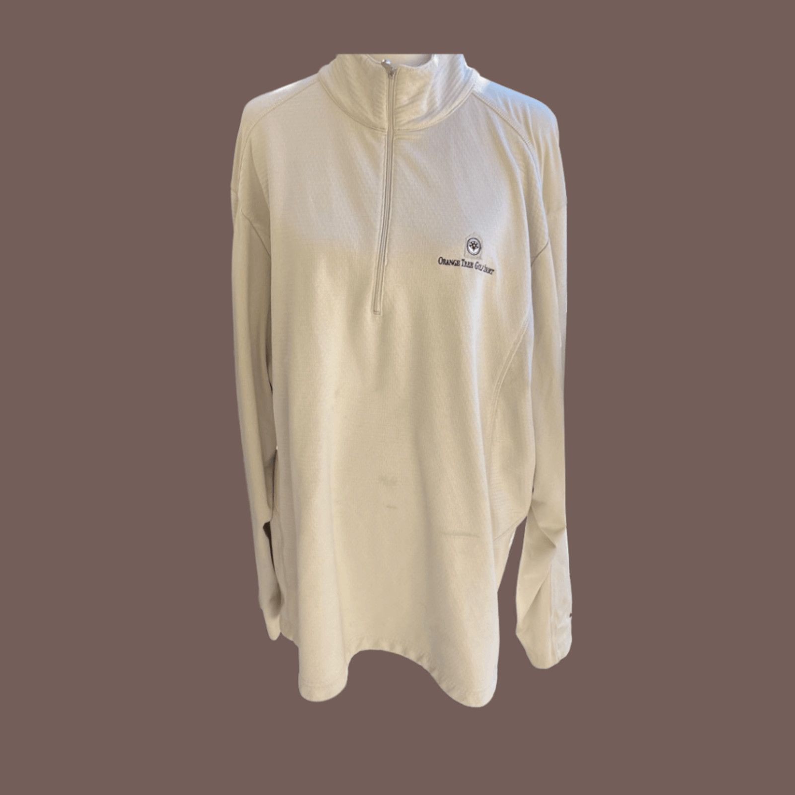 Nike VTG Nike Therma Pullover | Cream Golf Quarter Zip | Y2K Size US XL / EU 56 / 4 - 1 Thumbnail