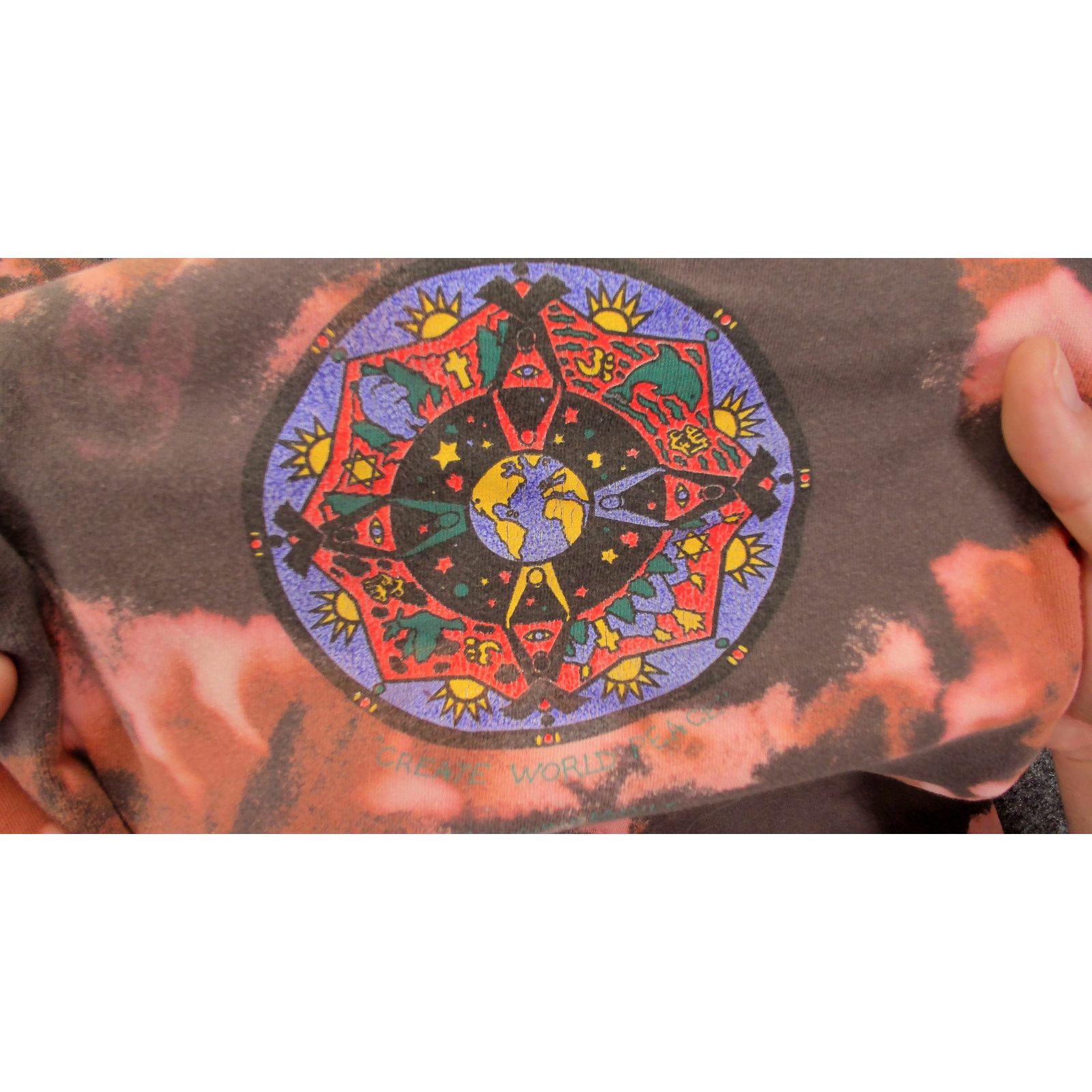 Vintage Vintage 90s San Diego World Peace Boxy Bleach Cropped Tee Size L / US 10 / IT 46 - 8 Thumbnail