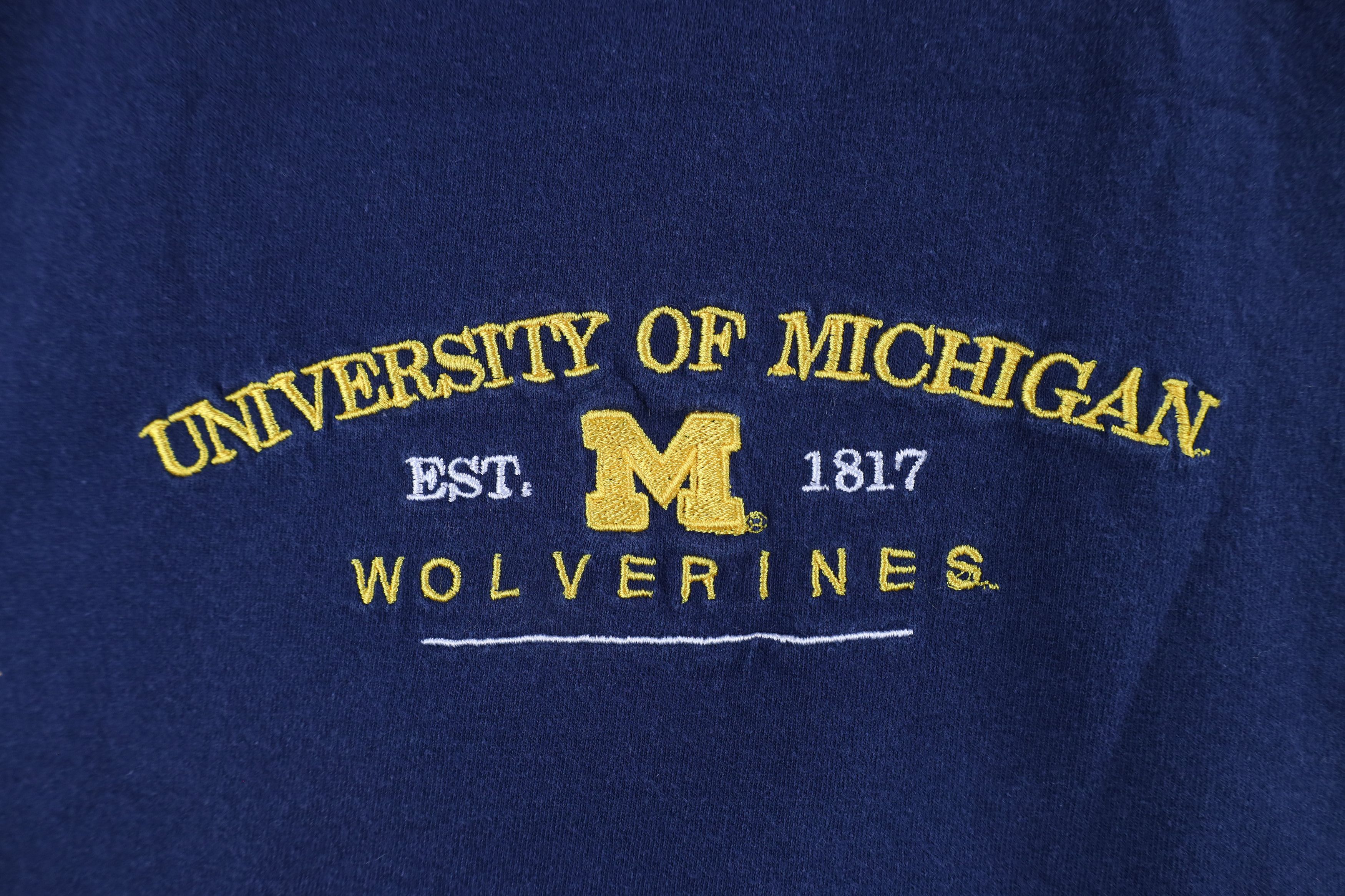 Vintage Vintage Spell Out University of Michigan T-Shirt Blue Size US L / EU 52-54 / 3 - 8 Thumbnail