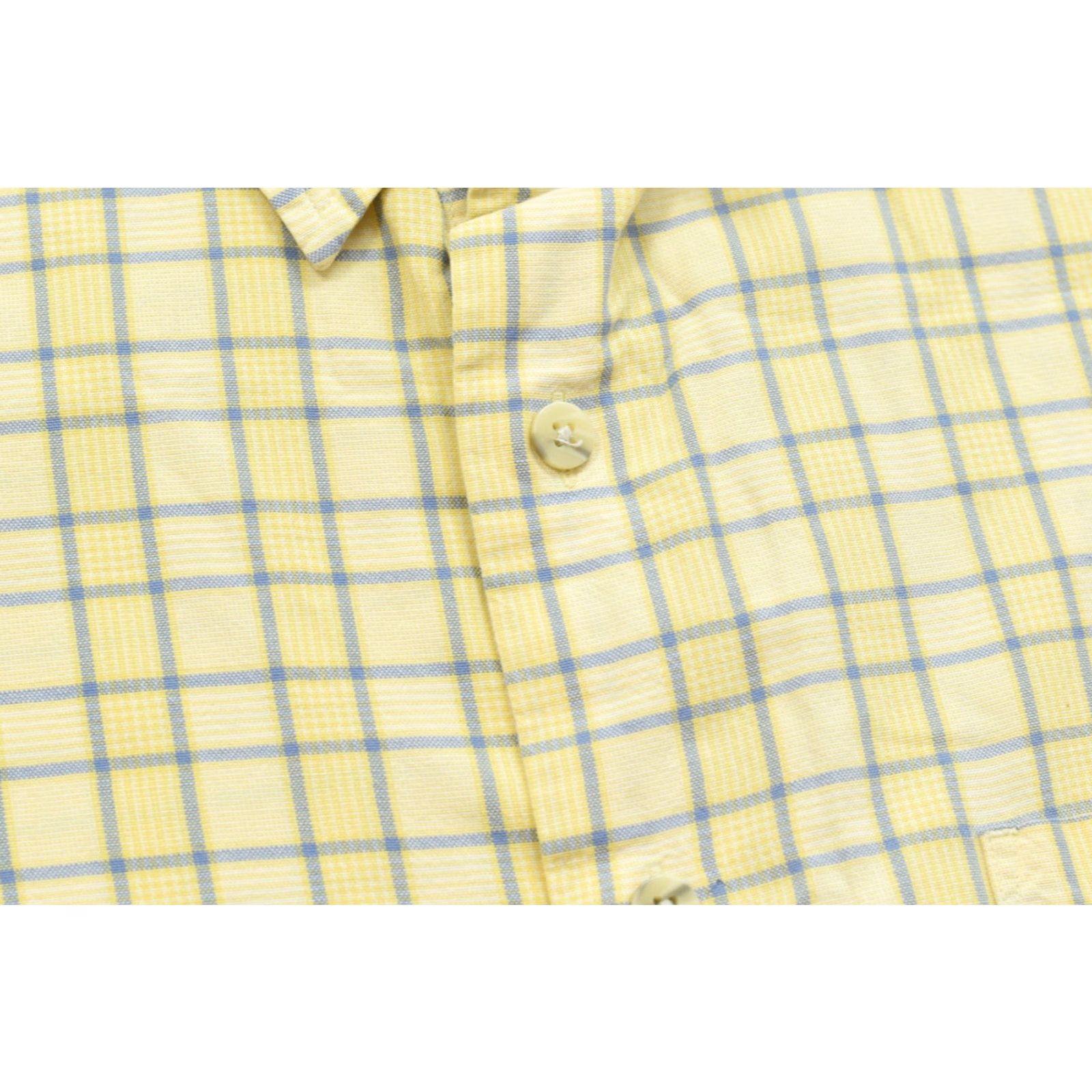Eddie Bauer Eddie Bauer Shirt Button-Down Plaid Short Sleeve Cotton Yellow Blue Mens Large L Pocketed Regular Cap Collar Button-Up Vintage: No Size US L / EU 52-54 / 3 - 7 Thumbnail