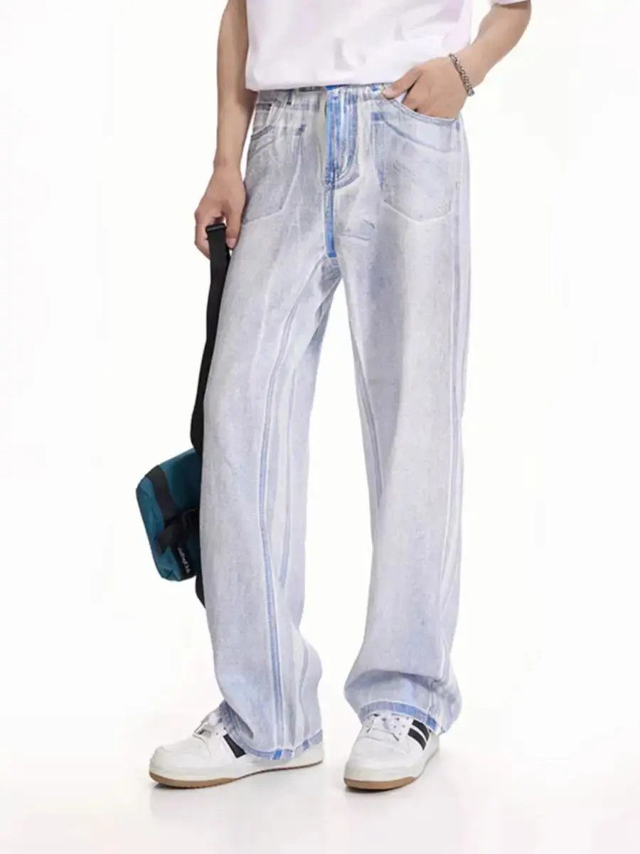 Japanese Brand Colourful Hot Blue Jeans Versatile Straight Leg Jeans Size US 32 / EU 48 - 4 Thumbnail