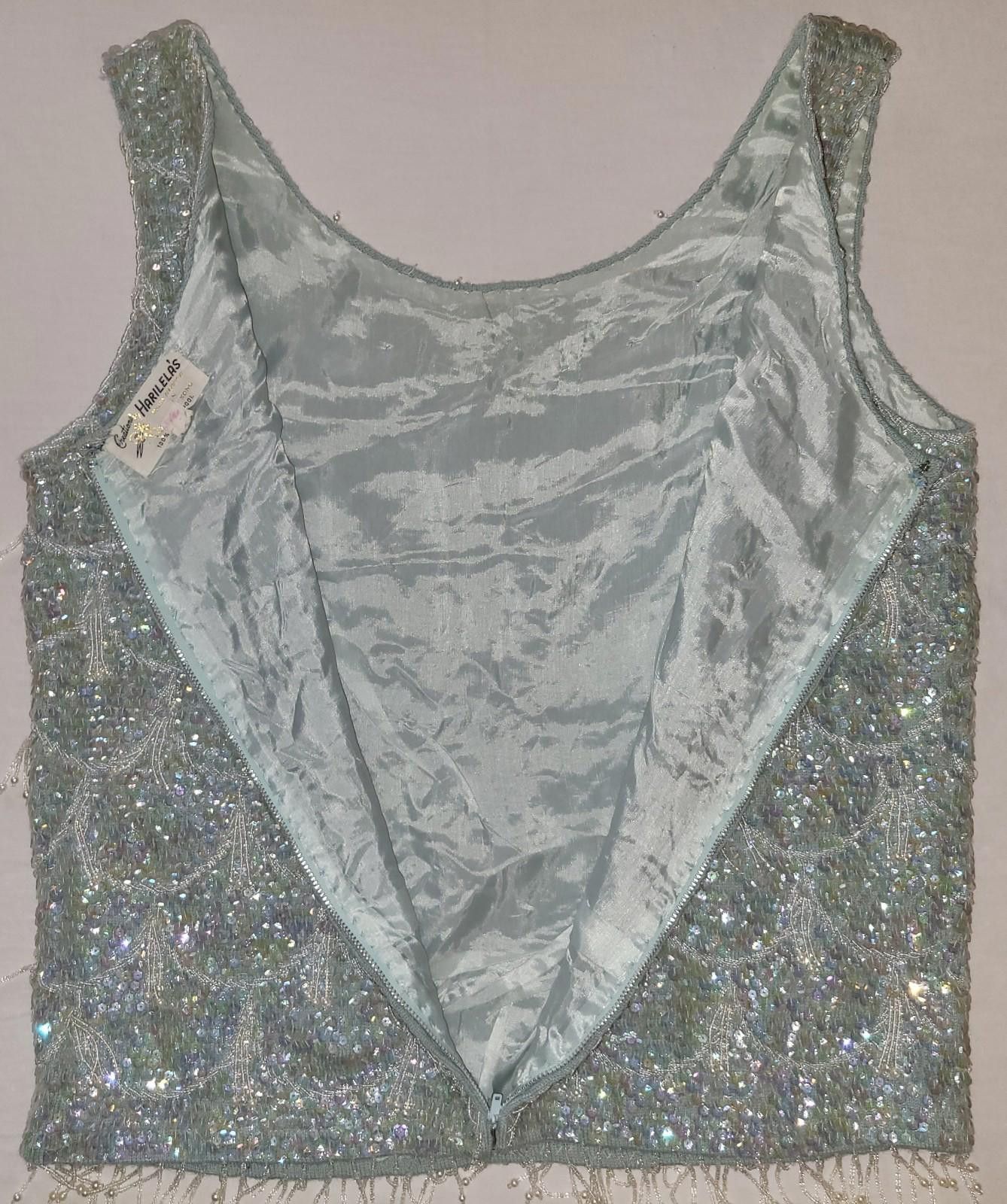 Designer 1950's vintage Harilela's women's blue tanktop Size M / US 6-8 / IT 42-44 - 8 Thumbnail