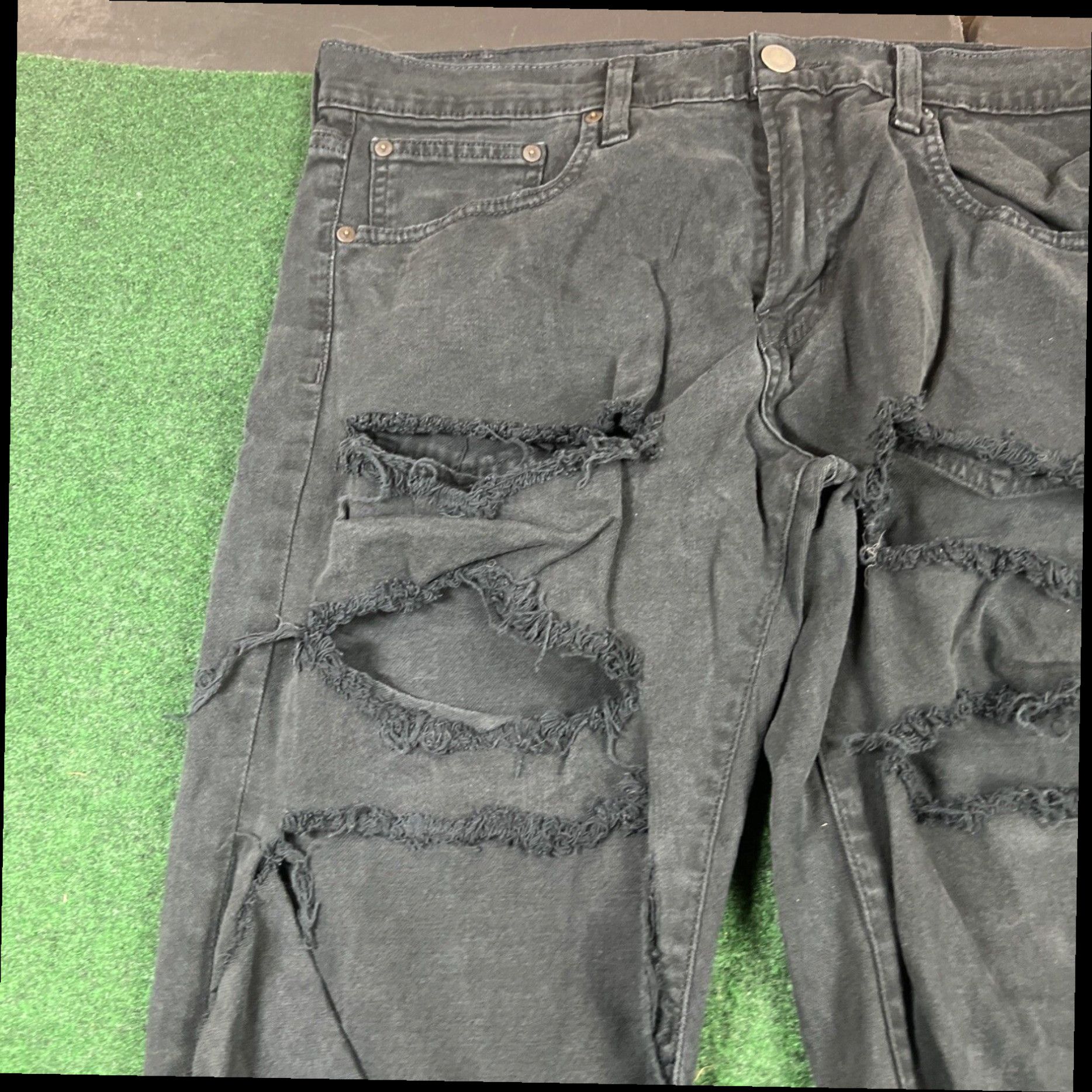 American Eagle Outfitters American Eagle Mens Jeans 36x32 Distressed Skinny Rock Hip Hop Size US 36 / EU 52 - 2 Thumbnail