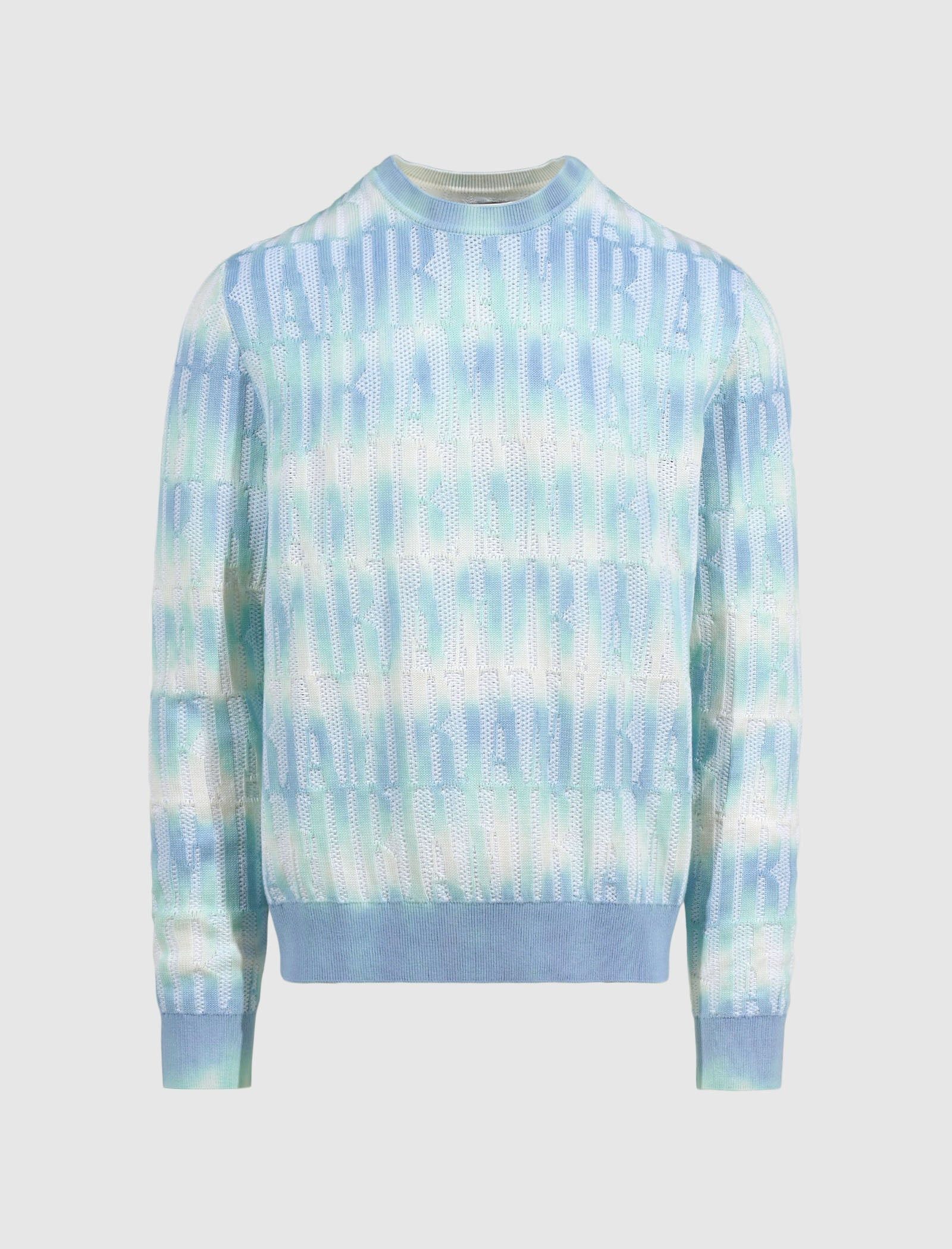 o1y0525 Crewneck Sweater in Light Blue/White