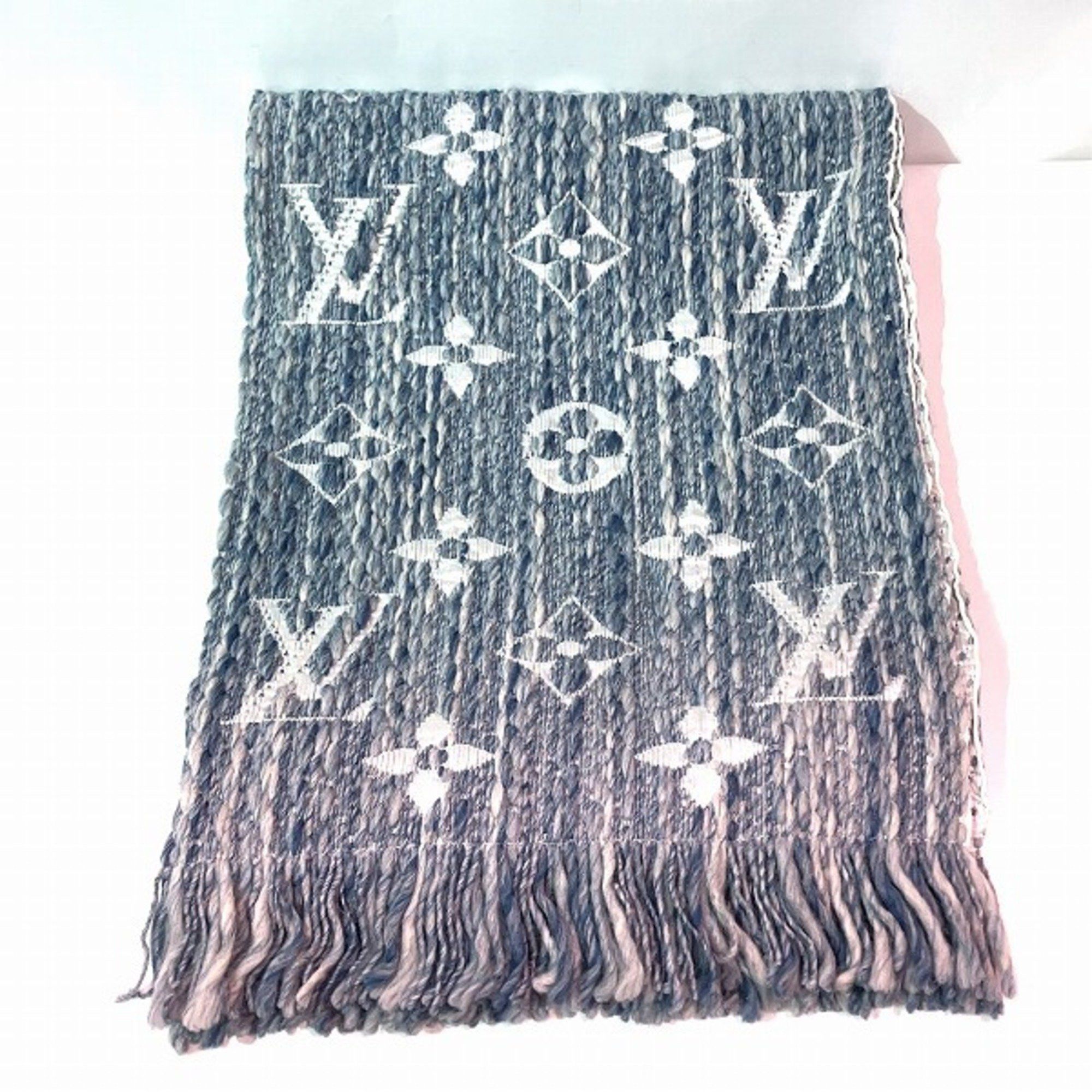 image of Louis Vuitton Monogram Escharp Logomania Denim M76384 Brand Accessories Muffler Men's Women's Items