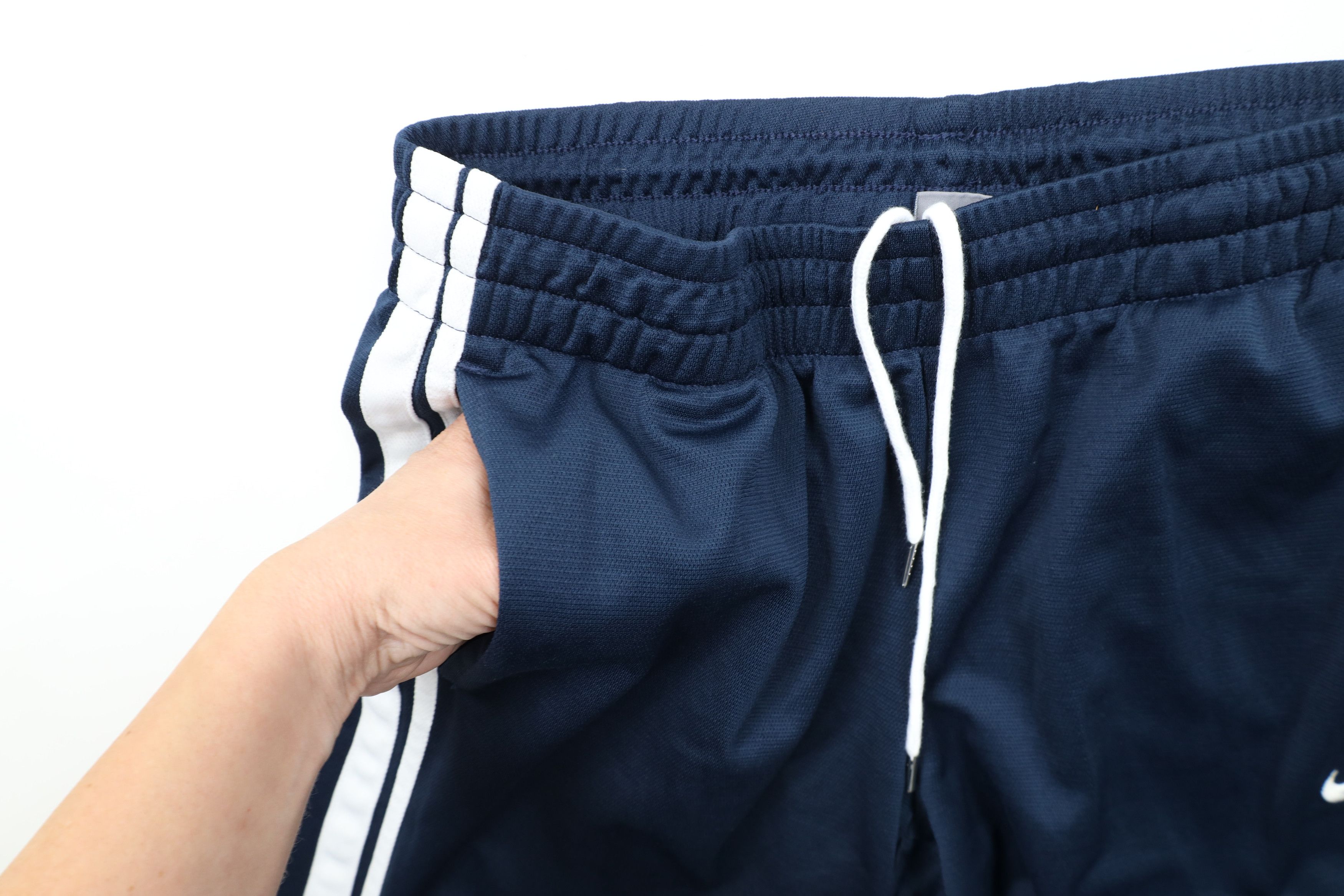 Nike × Vintage Vintage 90s Y2K Nike Scott Mini Swoosh Wide Leg Pants Blue Size US 36 / EU 52 - 8 Thumbnail