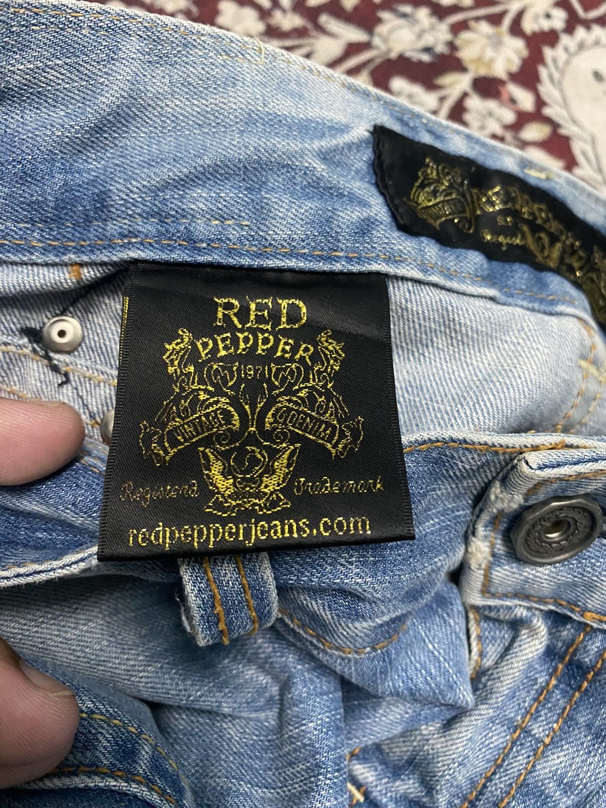 Japanese Brand Red peppers flare jeans Size US 32 / EU 48 - 17 Thumbnail