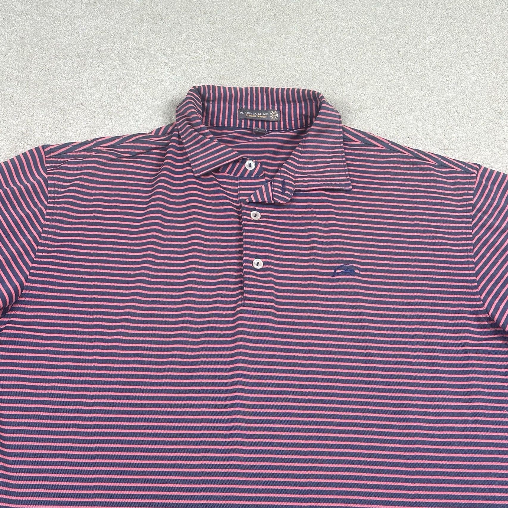 Peter Millar Peter Millar Summer Comfort Polo Shirt Mens Large Pink Striped Polo Shirt Mens Large Pink Striped Size US L / EU 52-54 / 3 - 2 Thumbnail