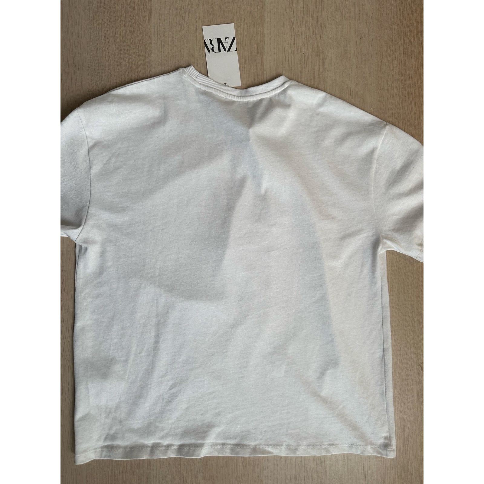 Zara White Zara T-Shirt with Silver Button - Size S - New Size S / US 4 / IT 40 - 6 Thumbnail