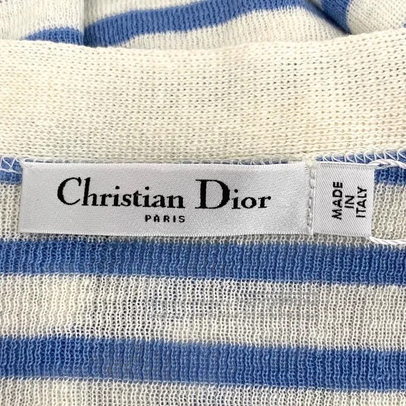 Dior Dior Colour-blocked striped linen lace-tailed knitted card Size XS / US 0-2 / IT 36-38 - 5 Thumbnail