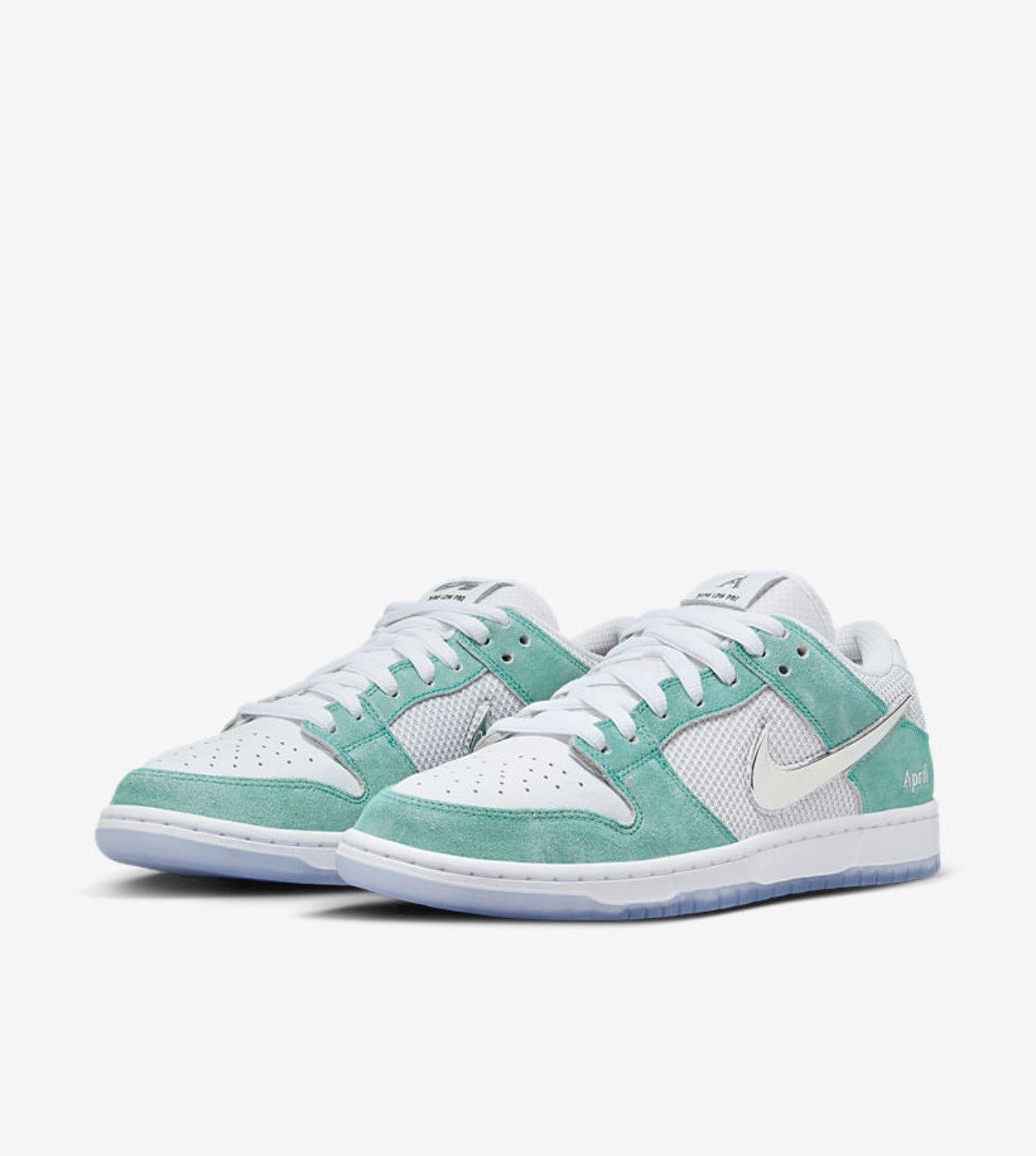 image of Nike Sb Dunk Low April Skateboards Shoes in White, Men's (Size 7.5)