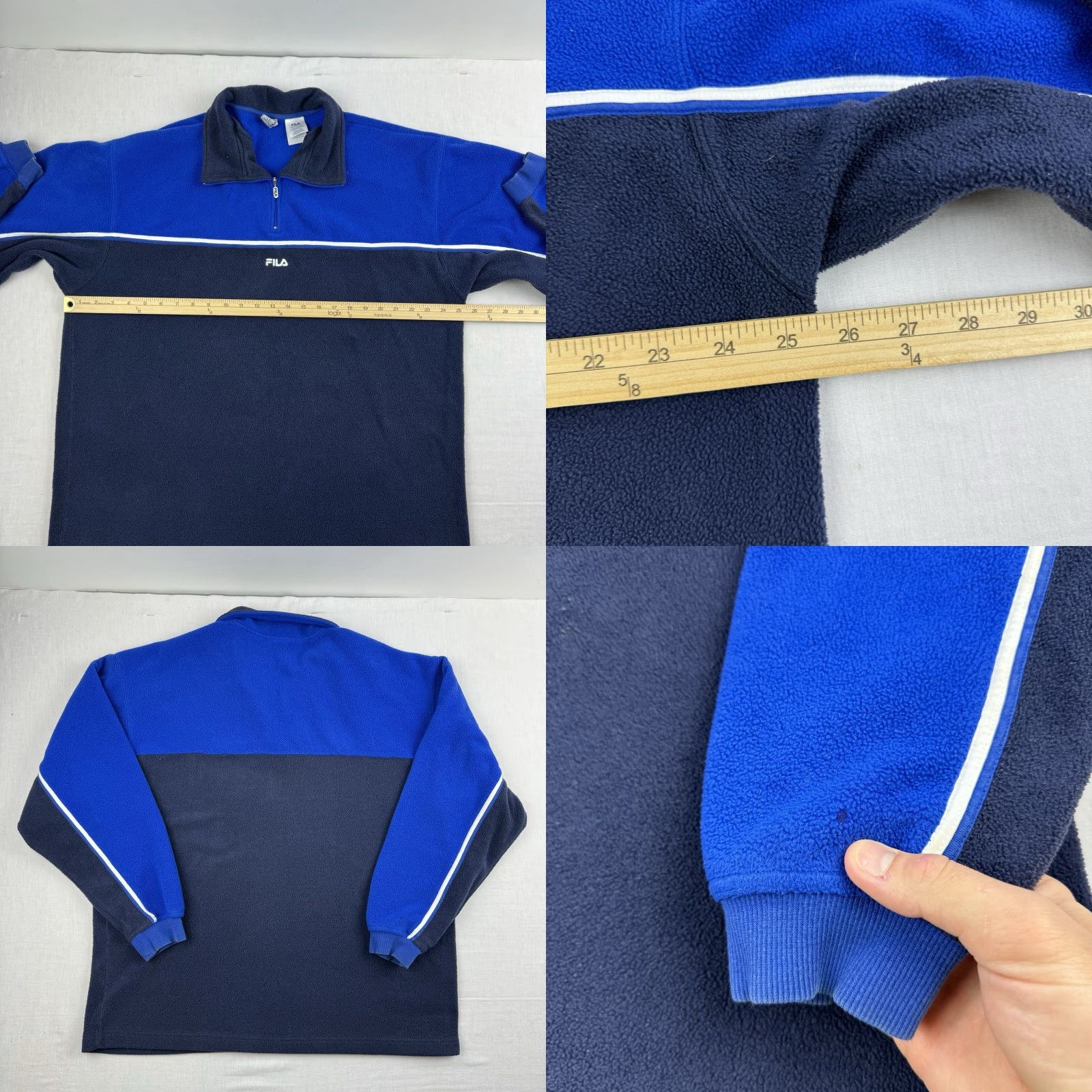 Fila Vintage FILA Fleece Jacket Adult XL Blue Quarter Zip Pullover Y2K Center Logo Size US XL / EU 56 / 4 - 8 Thumbnail