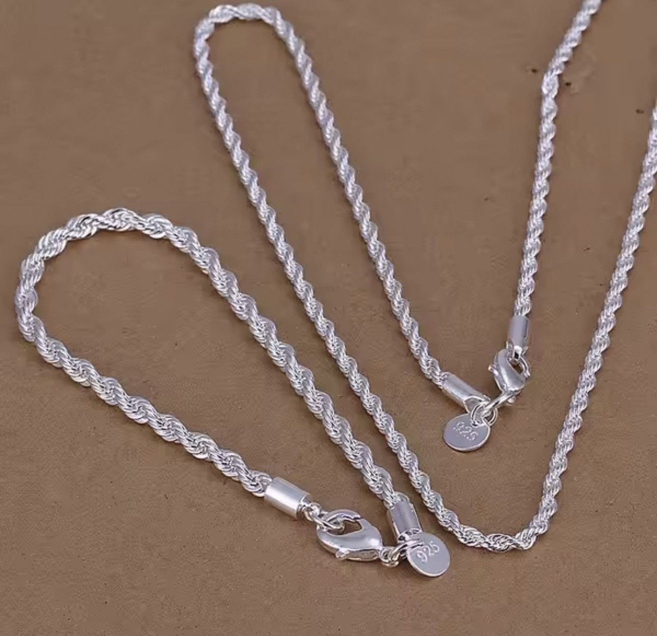 Other ROPE Chain Set - Necklace & Bracelet - High Polish (60/20cm) Size ONE SIZE - 1 Thumbnail