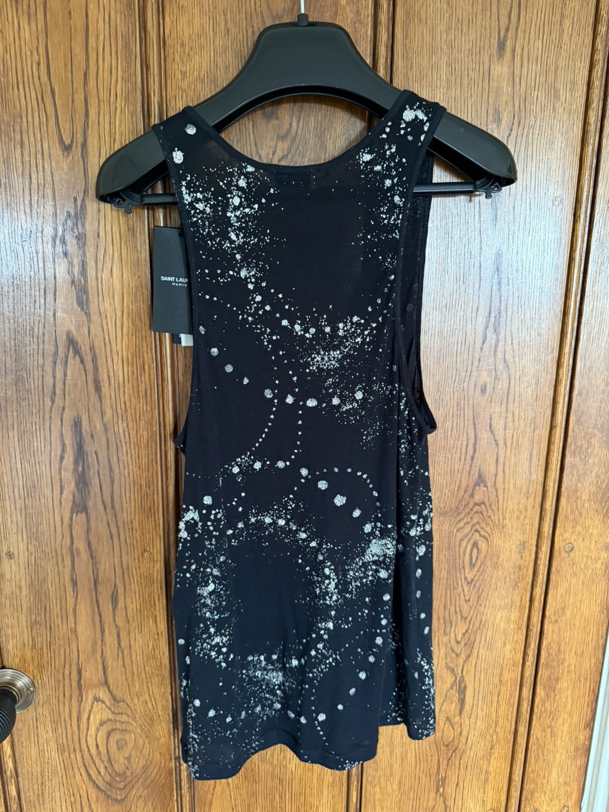Saint Laurent Paris SS20 Saint Laurent black silver glitter vest tank top L BNWT Size US L / EU 52-54 / 3 - 10 Thumbnail