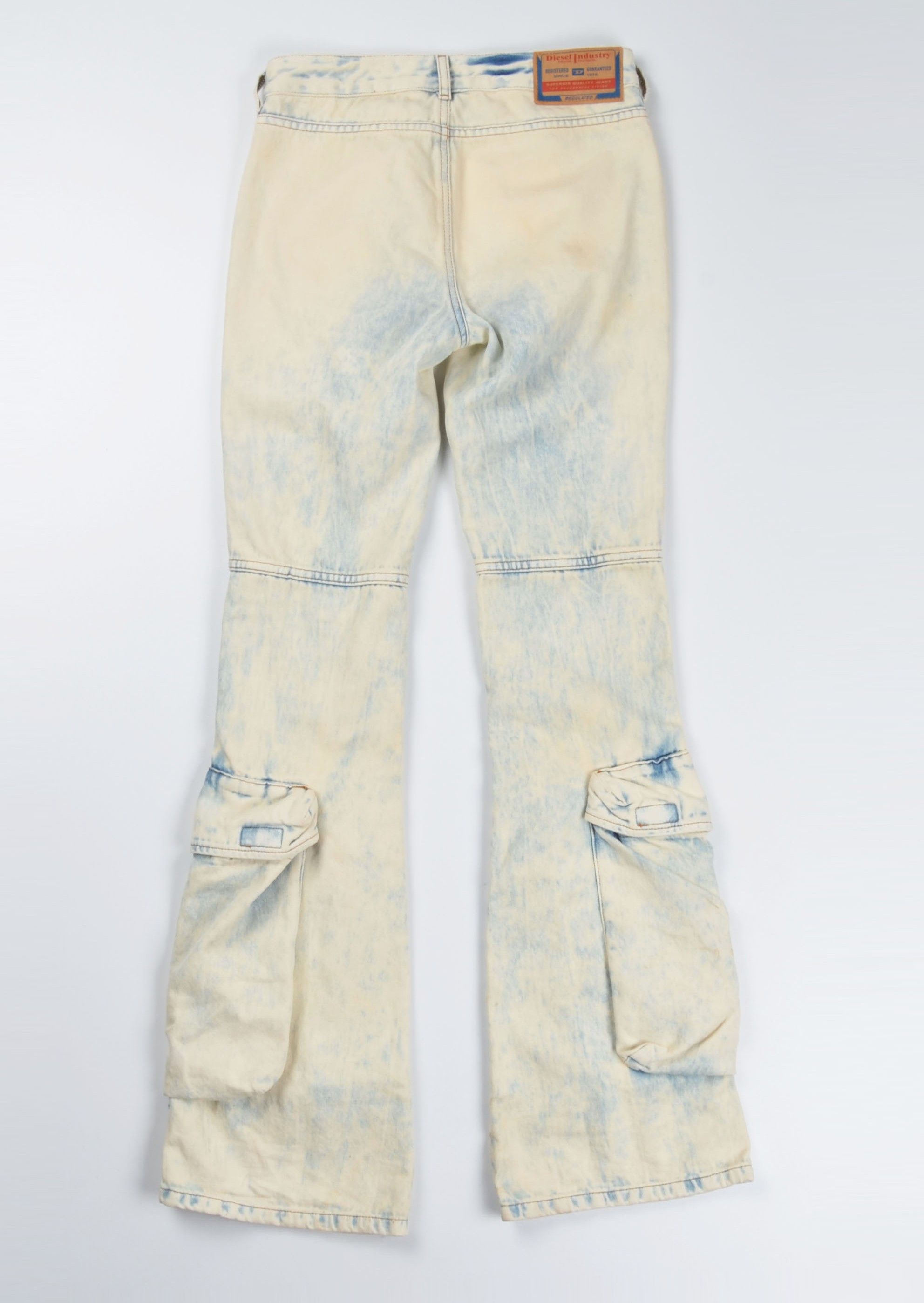 Diesel Diesel Y2K D-Poky Bootcut Washed Acid Cargo Denim Jeans Size 28" / US 6 / IT 42 - 2 Thumbnail