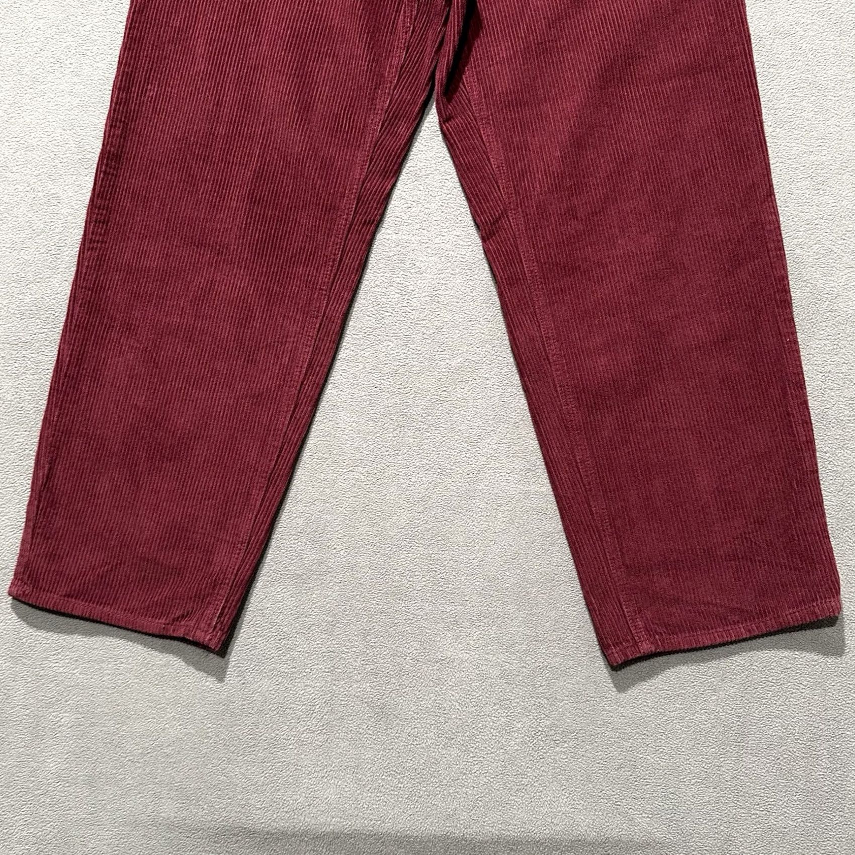 Empyre Empyre Pants Mens 30 Corduroy Wide Wale Straight Baggy 5-Pocket Logo Zipper Button Red Denim? Size US 30 / EU 46 - 5 Thumbnail
