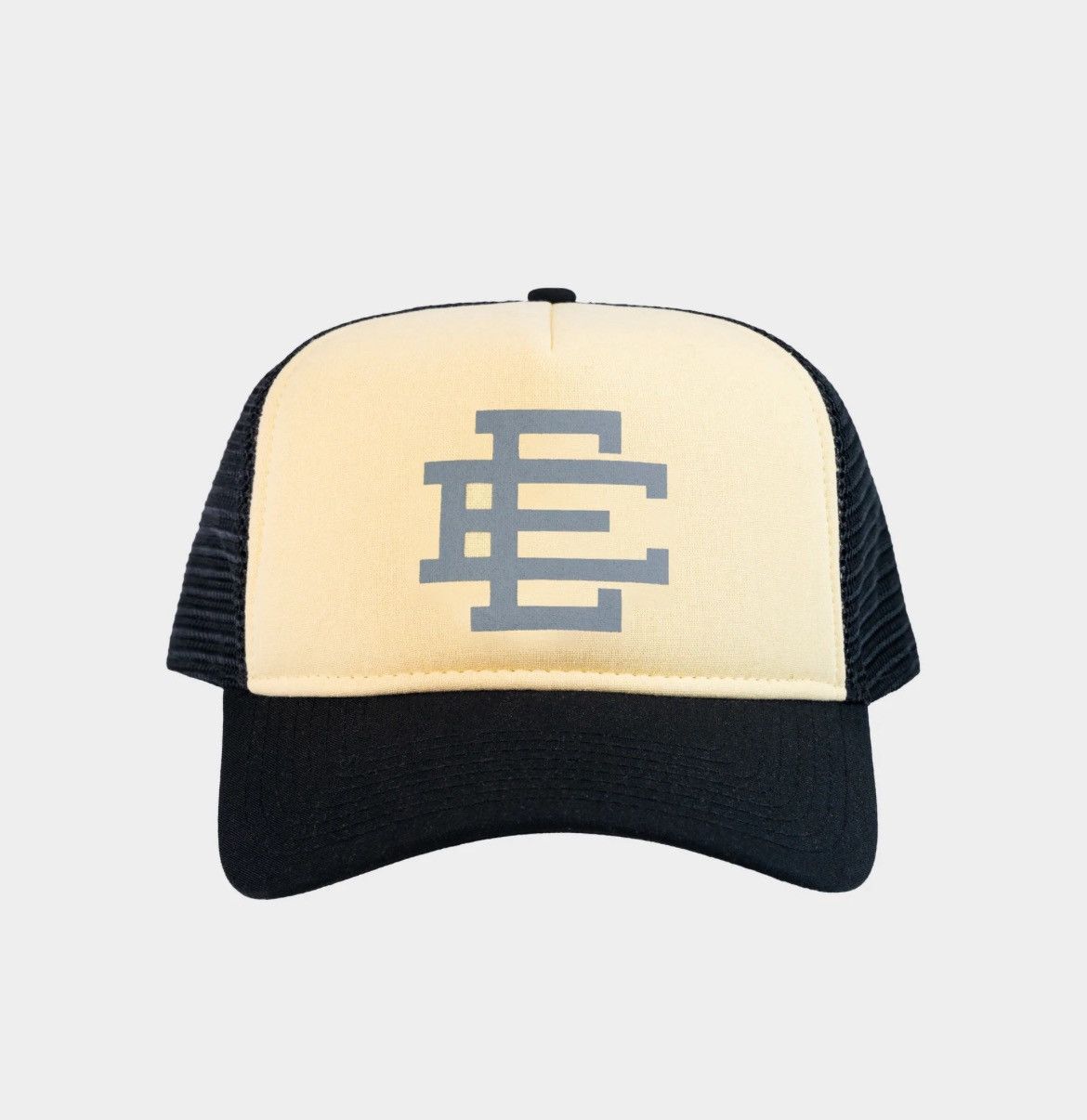 Eric Emanuel Eric Emanuel black w off white foam & silver EE trucker hat Size ONE SIZE - 1 Thumbnail