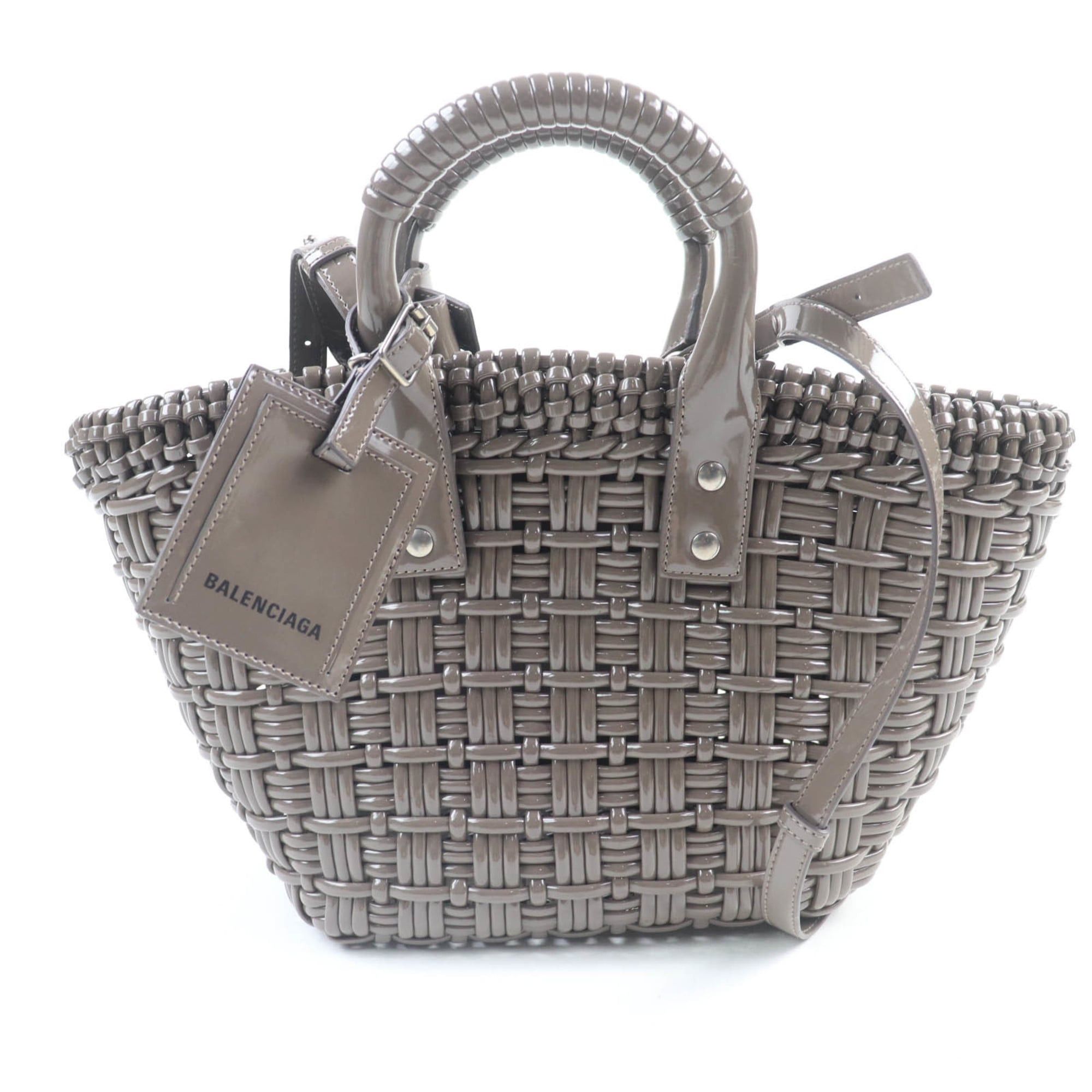Balenciaga BALENCIAGA 671342 Bistro XS Shoulder Bag, Enamel, 2-Way, Gray, Includes Dust Made in Italy, Women's Size ONE SIZE - 1 Thumbnail