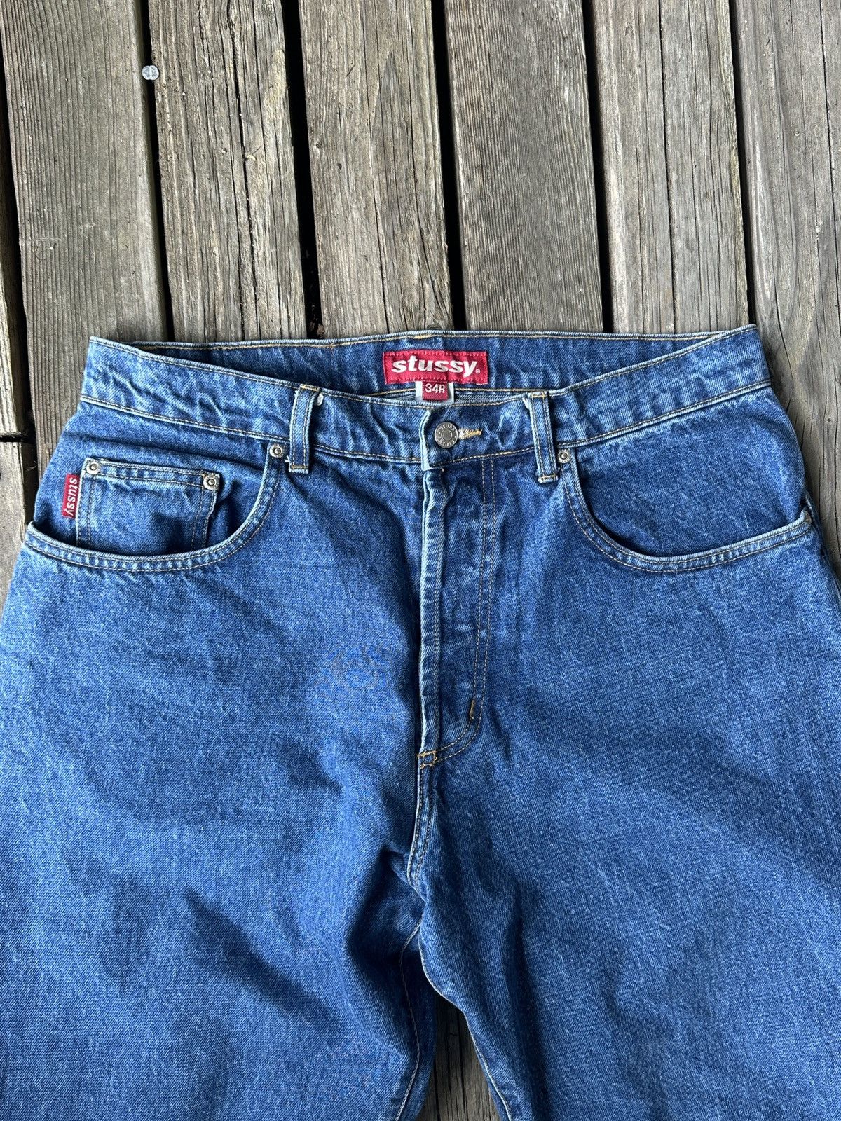 OLD STUSSY / 90's WWⅡ denim pants Vintage 90s Stussy Straight Leg Jeans Pants - Men, Blue, 32 | eBay