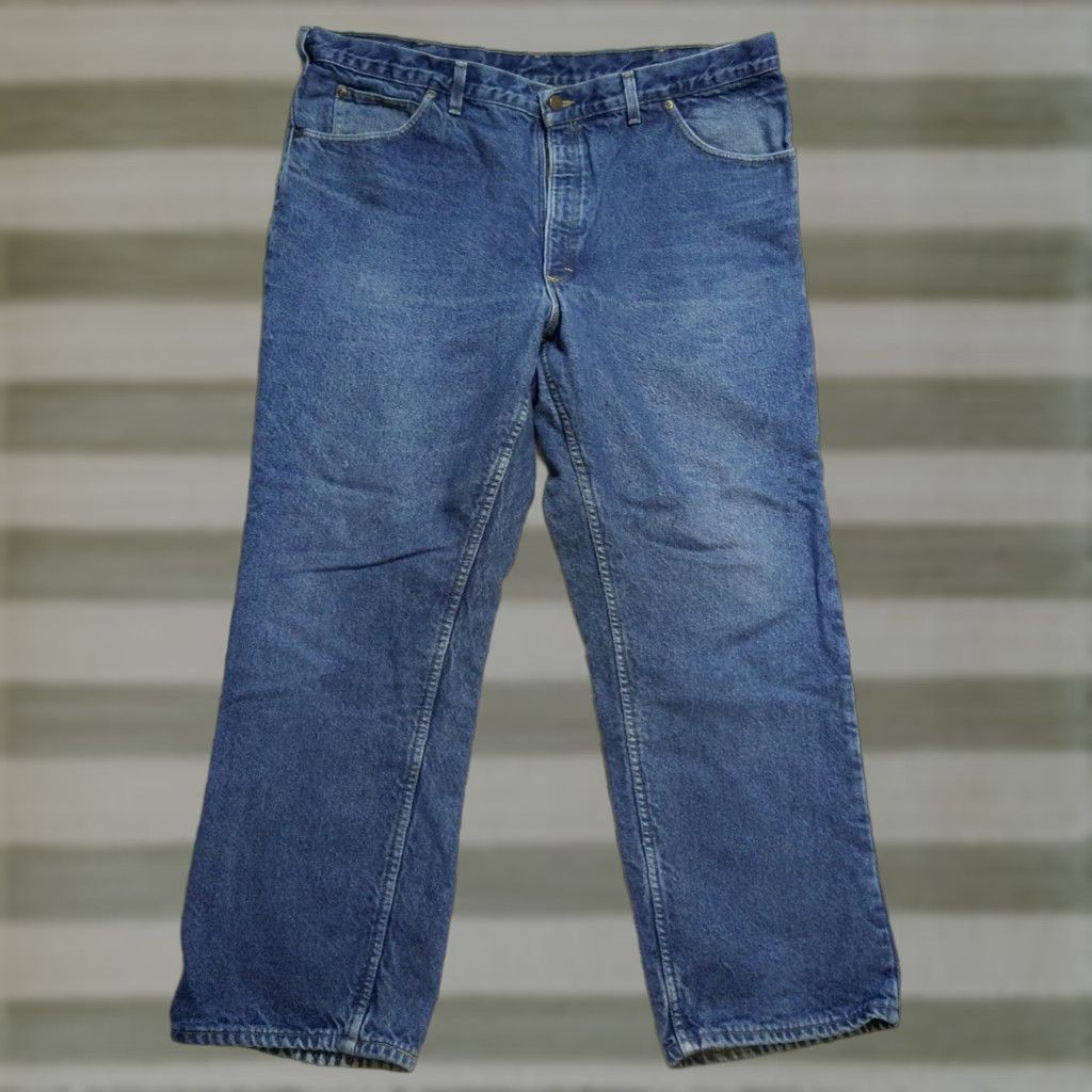 Vintage VINTAGE OshKosh B'gosh Jeans Mens 44x30 Red Flannel Lined Blue Denim Straight Leg 90s Pants Size US 44 / EU 60 - 1 Thumbnail