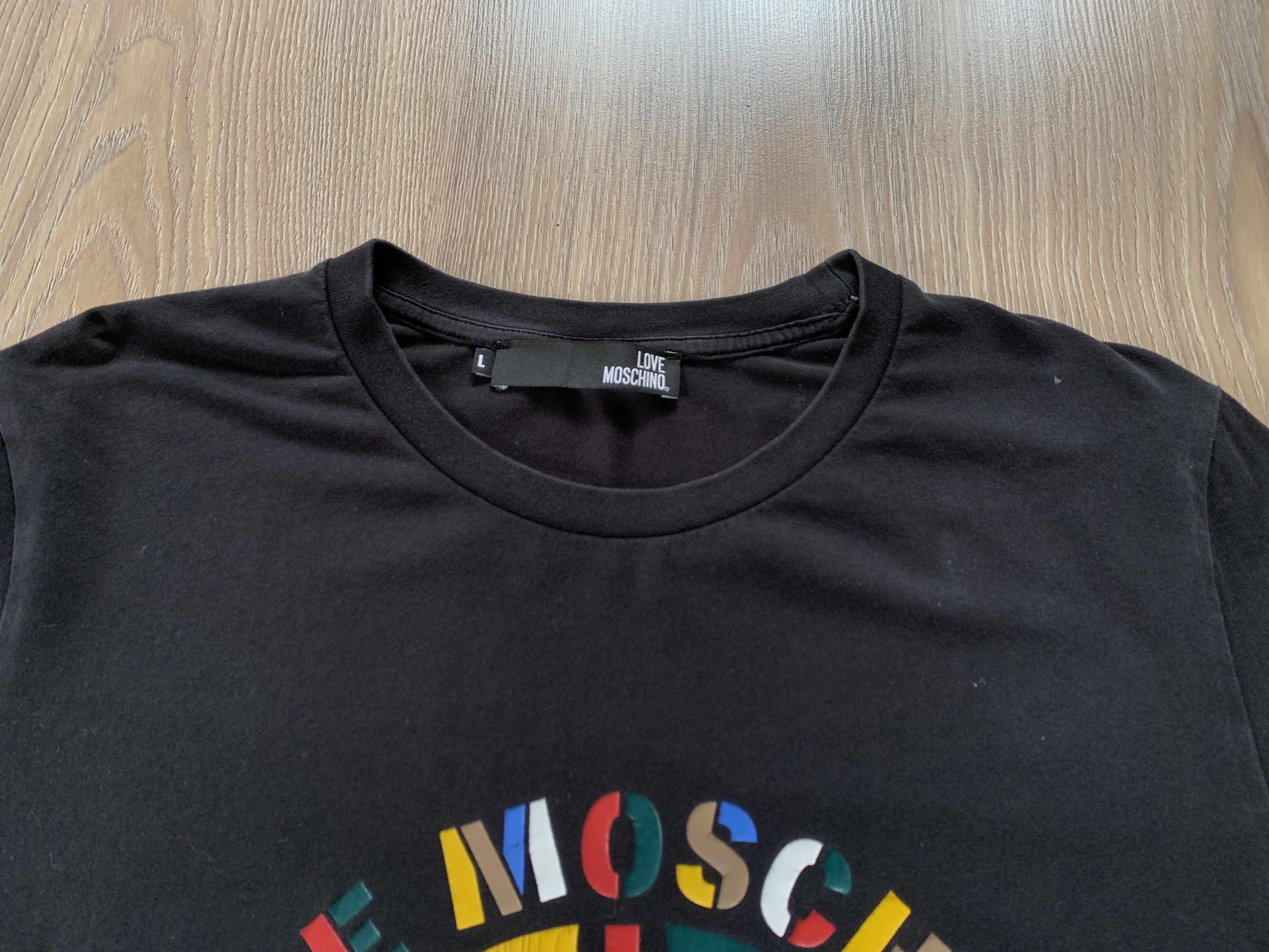 Moschino Vintage Love Moschino Black Cotton Printed T-Shirt Size US L / EU 52-54 / 3 - 4 Thumbnail