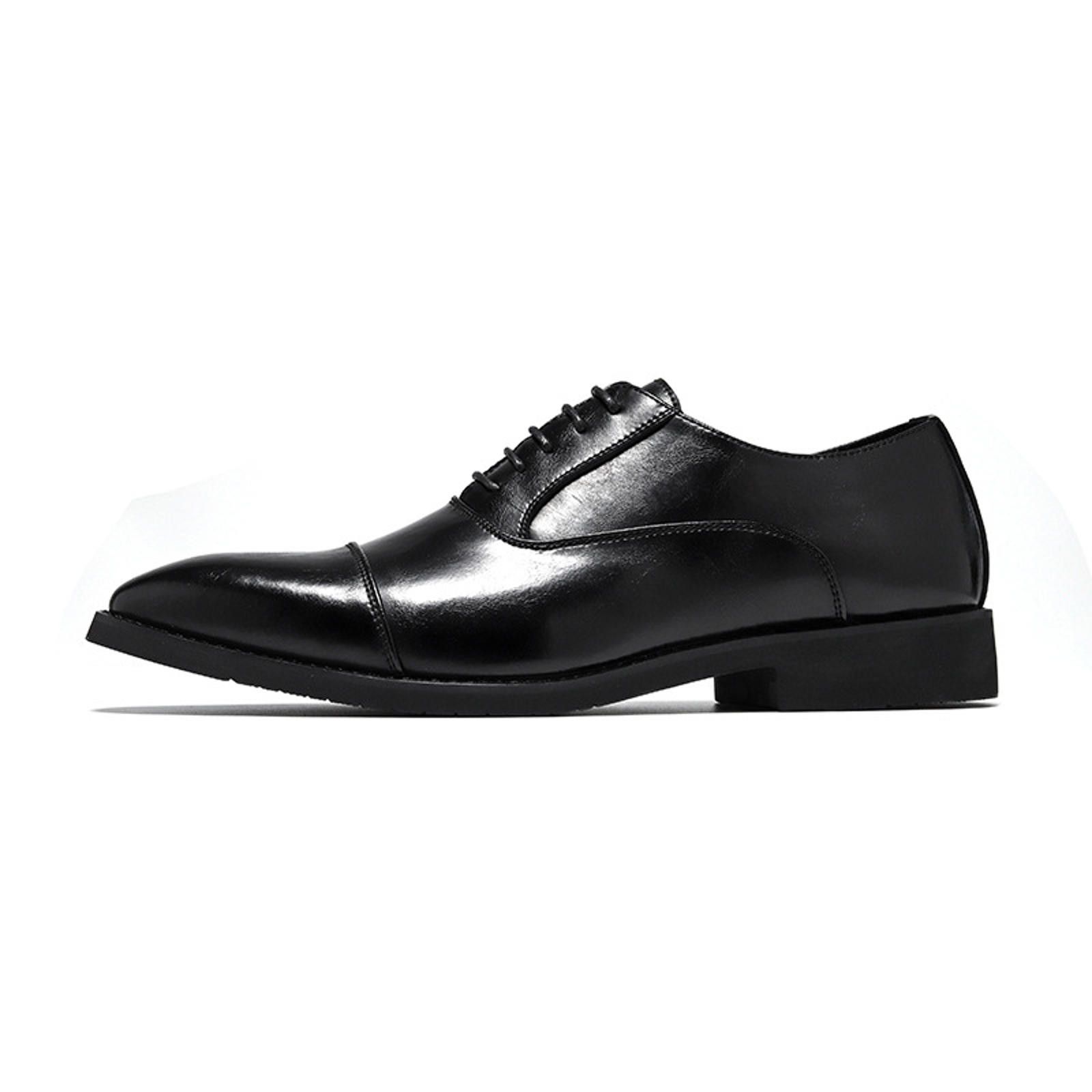 Leather Stylish Black Dress Shoes for Men Size US 10 / EU 43 - 6 Thumbnail