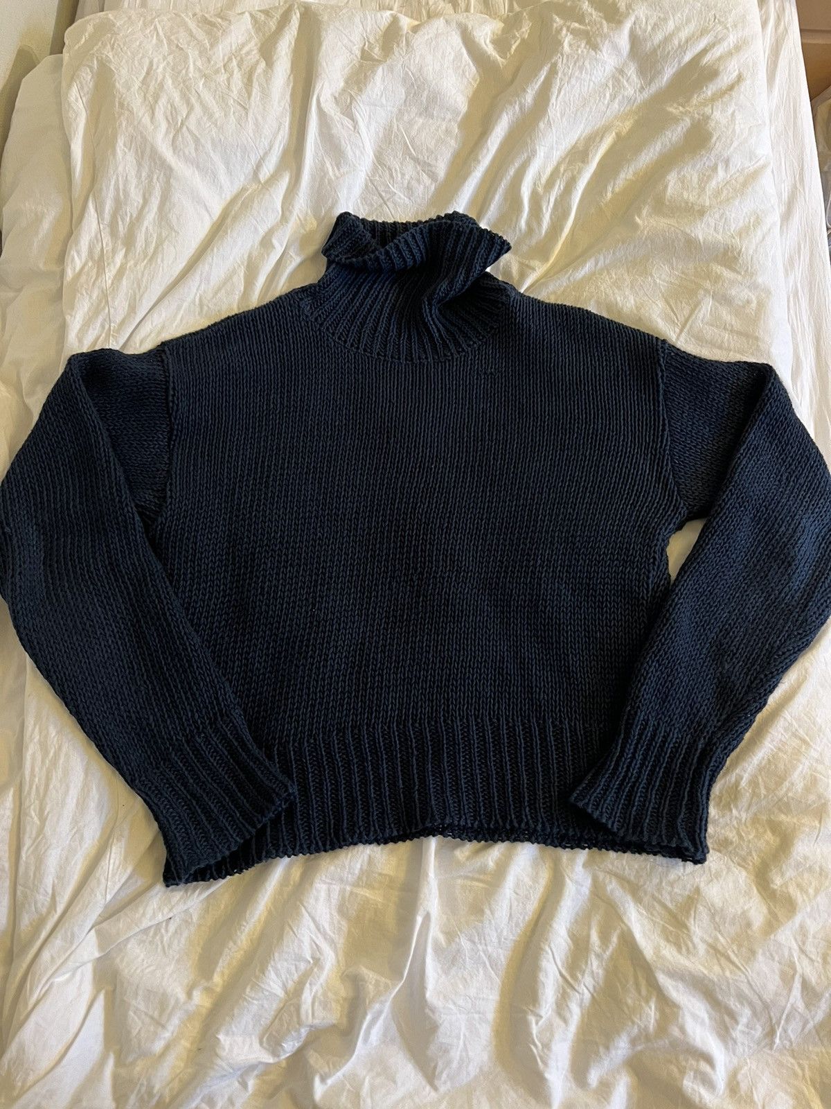image of Our Legacy Submarine Indigo Rollneck Turtleneck Knit Sample, Men's (Size Large)