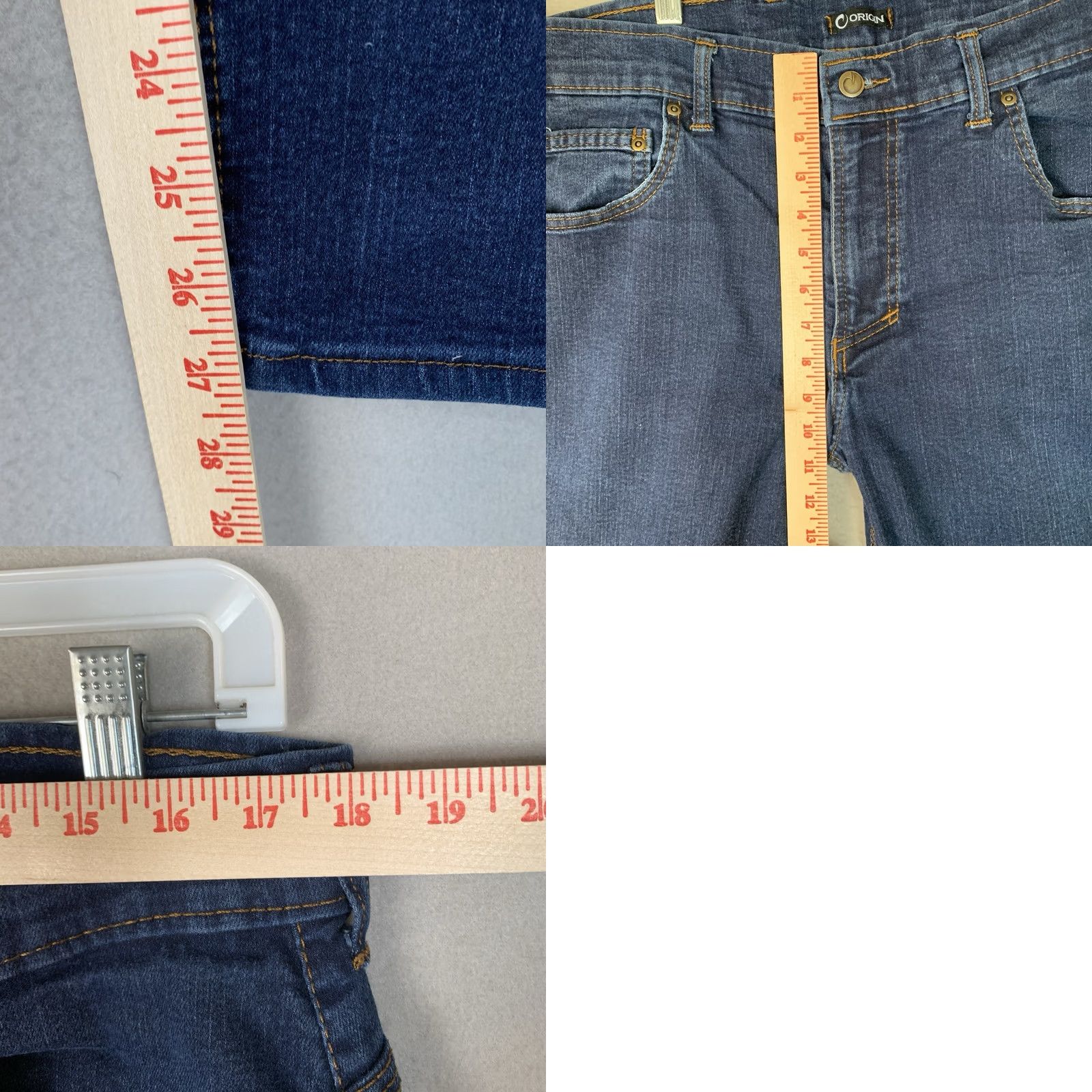 Vintage Origin Jeans Men 36x28 (27) Blue Denim Fighter Fit Delta 68 D68 Made In USA Jeans Men Blue Denim 5-Pocket Zipper Button Vintage No Size US 36 / EU 52 - 8 Thumbnail