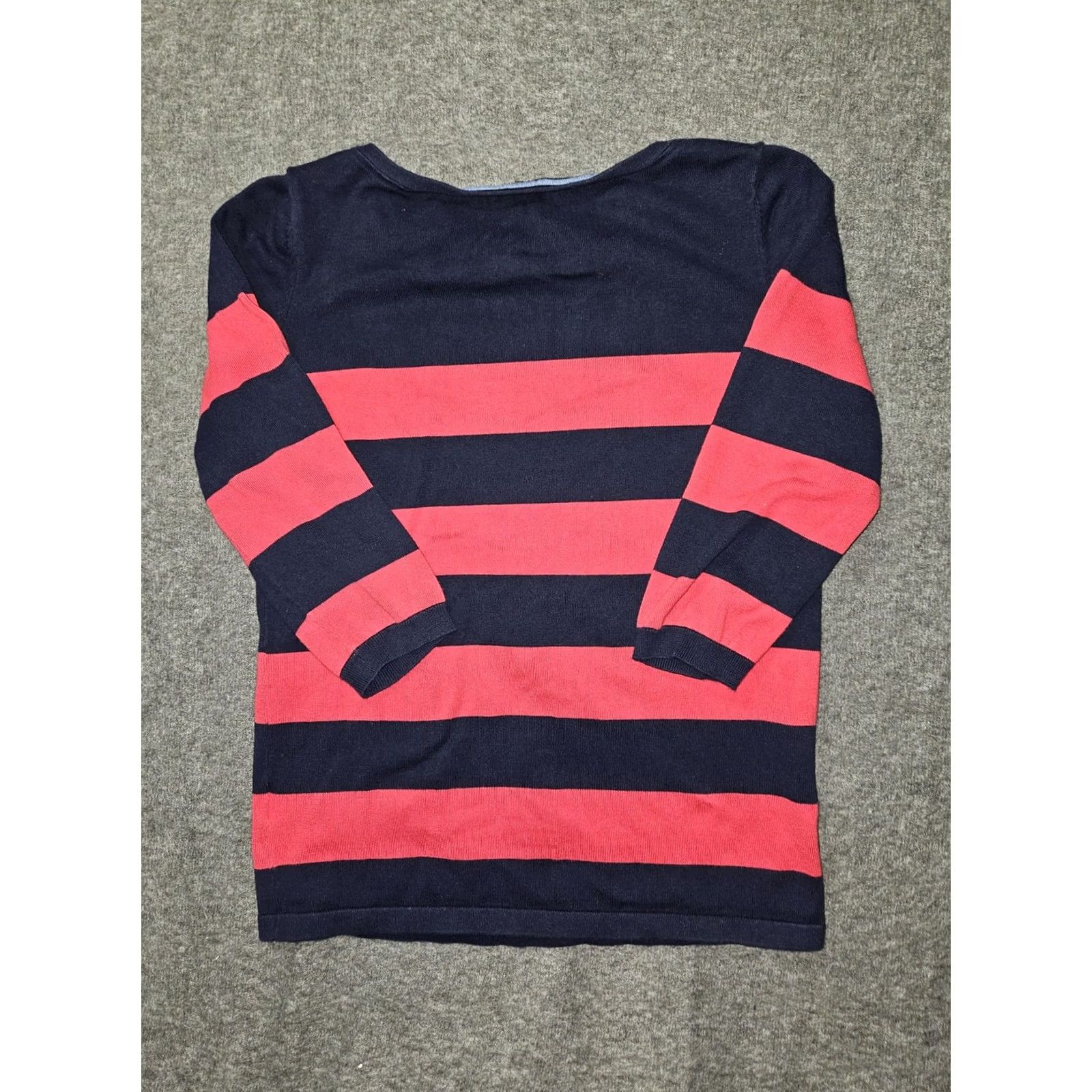 Tommy Hilfiger Tommy Hilfiger Sweater Womens Medium Navy Blue Pink Classic Striped Pullover Size M / US 6-8 / IT 42-44 - 8 Thumbnail