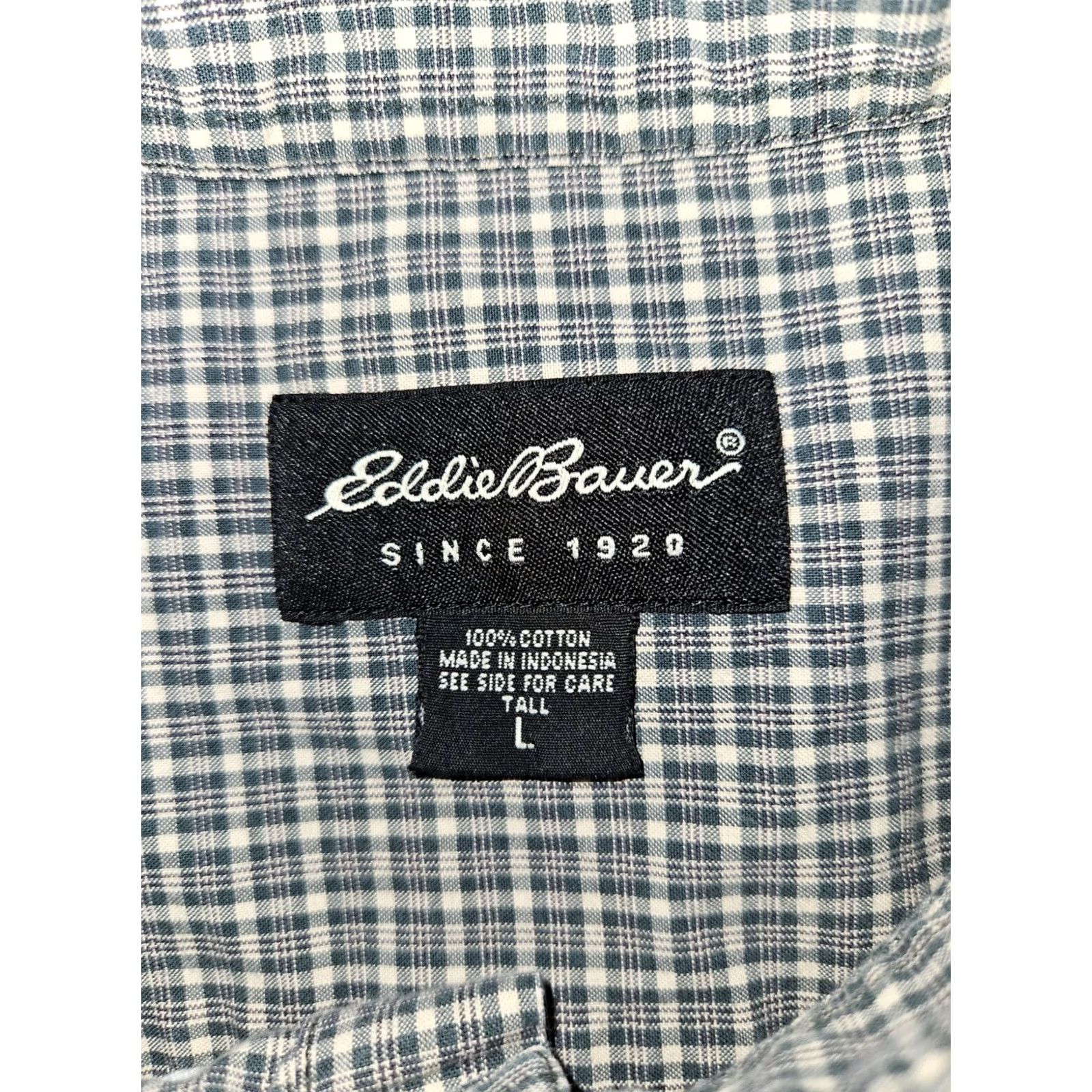 Eddie Bauer Eddie Bauer Button-Up Shirt Men LT Green Check Long Sleeve Casual Preppy Big & Tall Regular Fit Size US L / EU 52-54 / 3 - 2 Thumbnail