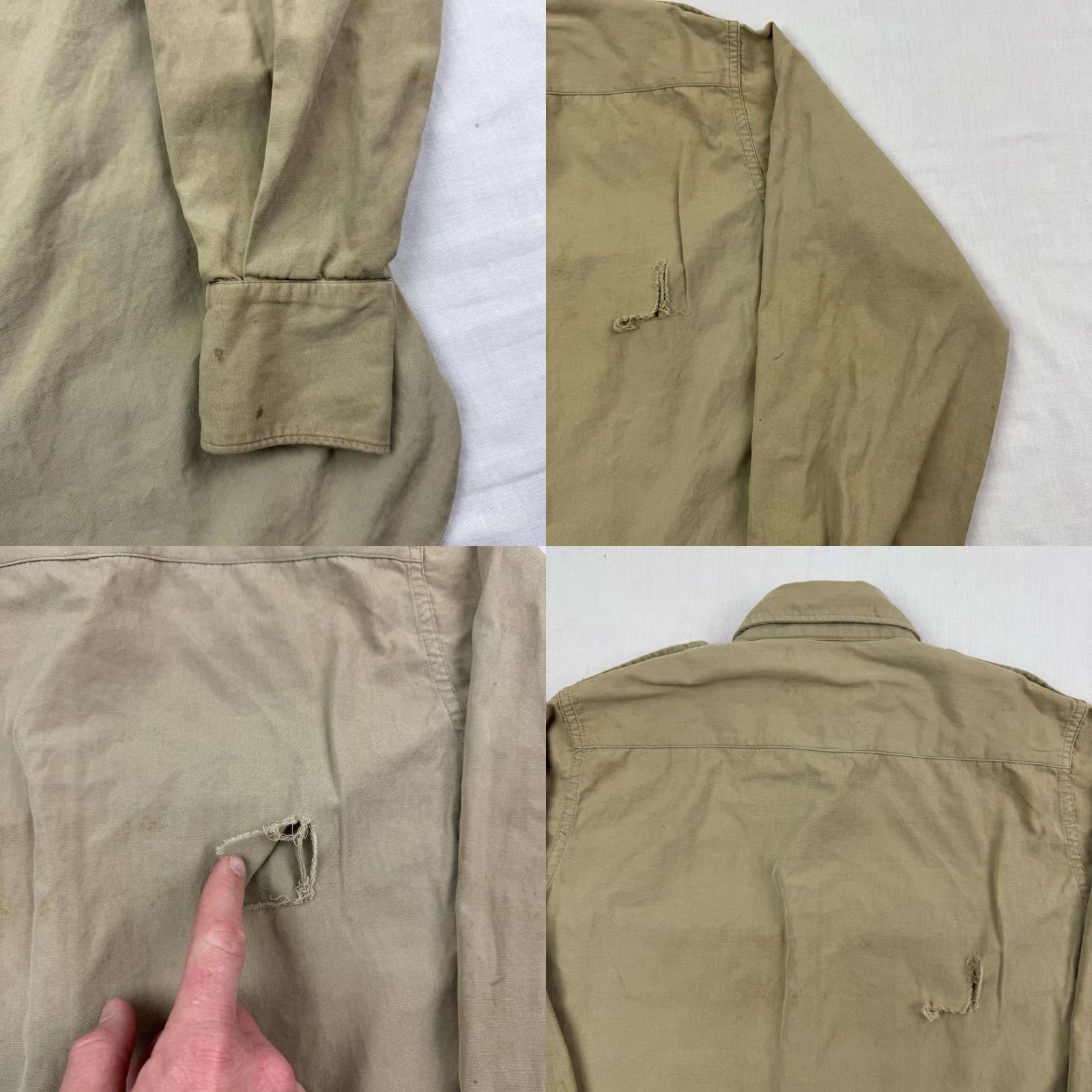 Vintage VINTAGE Army USMC Military Shirt Adult Medium 1940s Button Up Beige Solid Cotton 50s Size US M / EU 48-50 / 2 - 10 Thumbnail