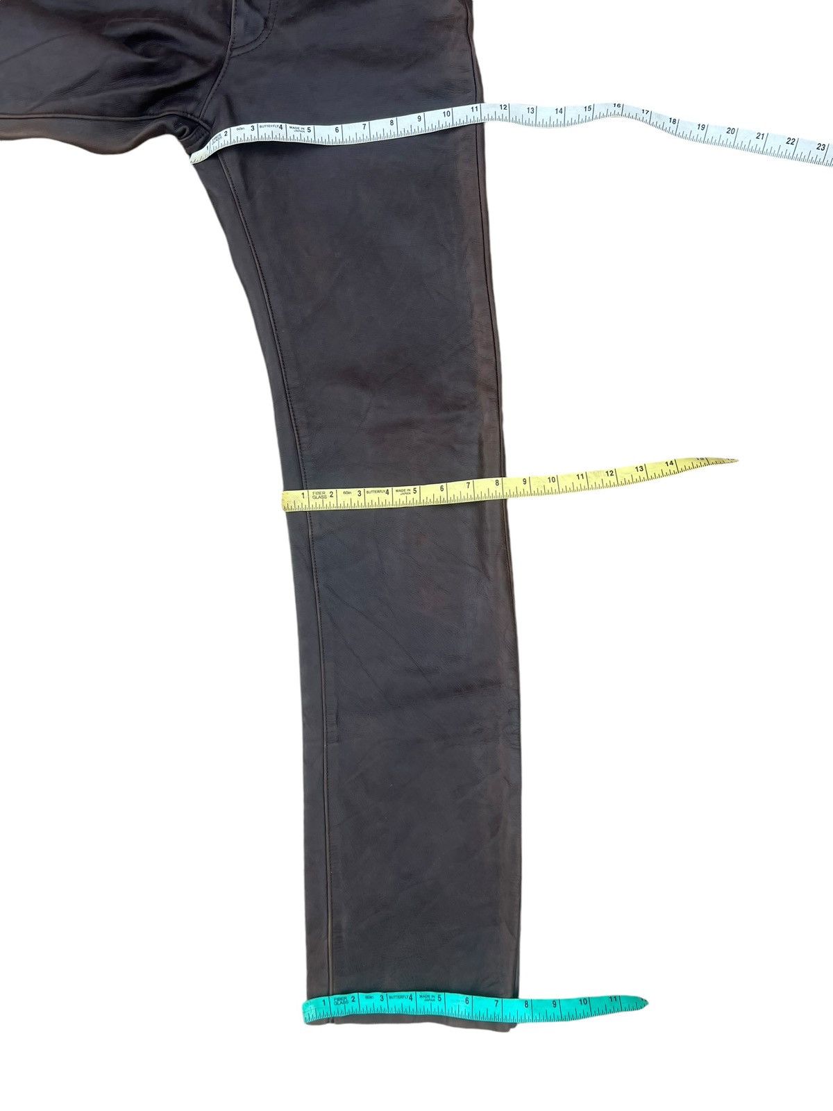 Genuine Leather Vintage Union Made Lee Riders Patina Cowhide Leather Jeans Size US 30 / EU 46 - 5 Thumbnail