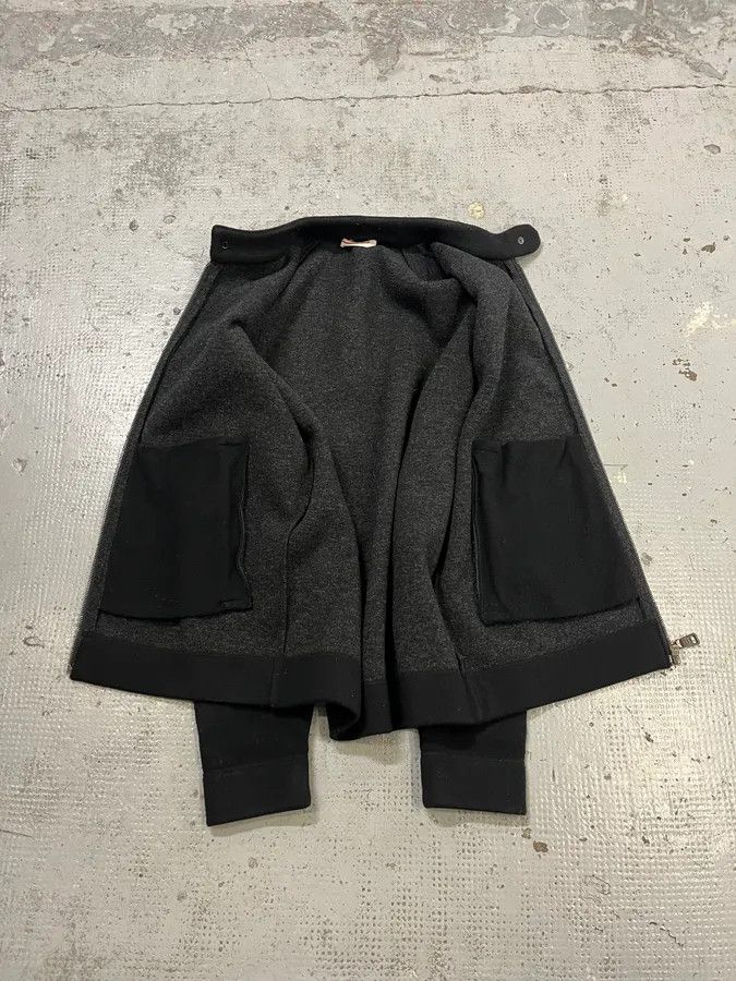 Prada 2000s Prada Wool & Leather Shoulder Black Zip-Up Sweater Size US M / EU 48-50 / 2 - 8 Thumbnail