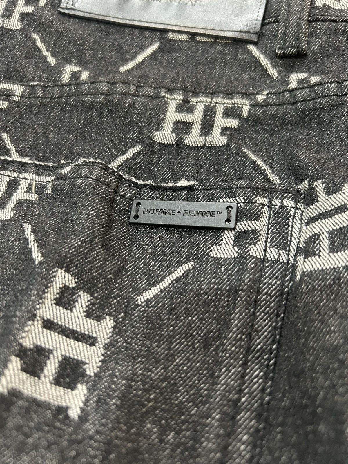 Homme + Femme La HOMME + FEMME Men's Black Monogram Jeans Size US 36 / EU 52 - 3 Thumbnail