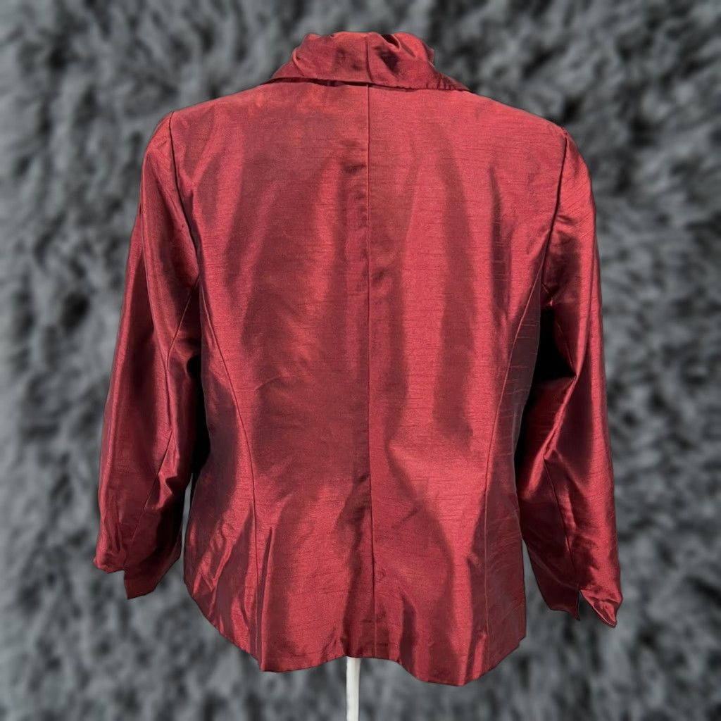 Vintage Lane Bryant Blazer Suit Jacket 18 Plus Womens Red Sheen Single Button Holiday Jacket Women Blazer Suit Red Size XXL / US 16-18 / IT 52-54 - 1 Thumbnail