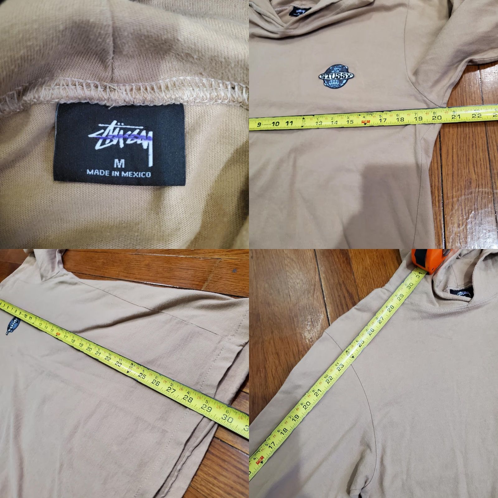 Logo 7 VINTAGE Stussy Hoodie Mens M Beige Lightweight Pullover Long Sleeve Logo Shirt Size US M / EU 48-50 / 2 - 8 Thumbnail