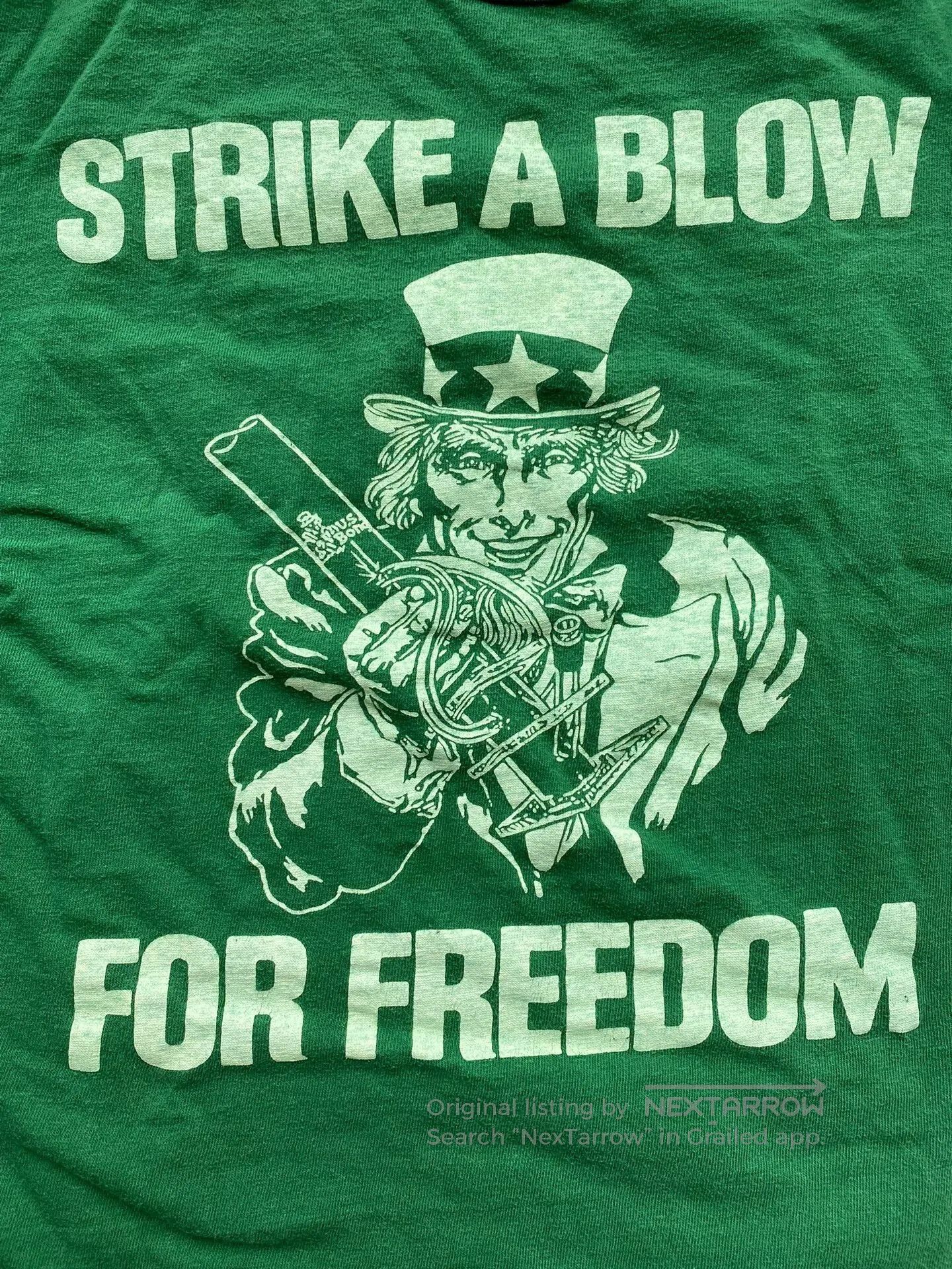 Freewheelers strike a blow for freedom green tee. Size US M / EU 48-50 / 2 - 3 Thumbnail