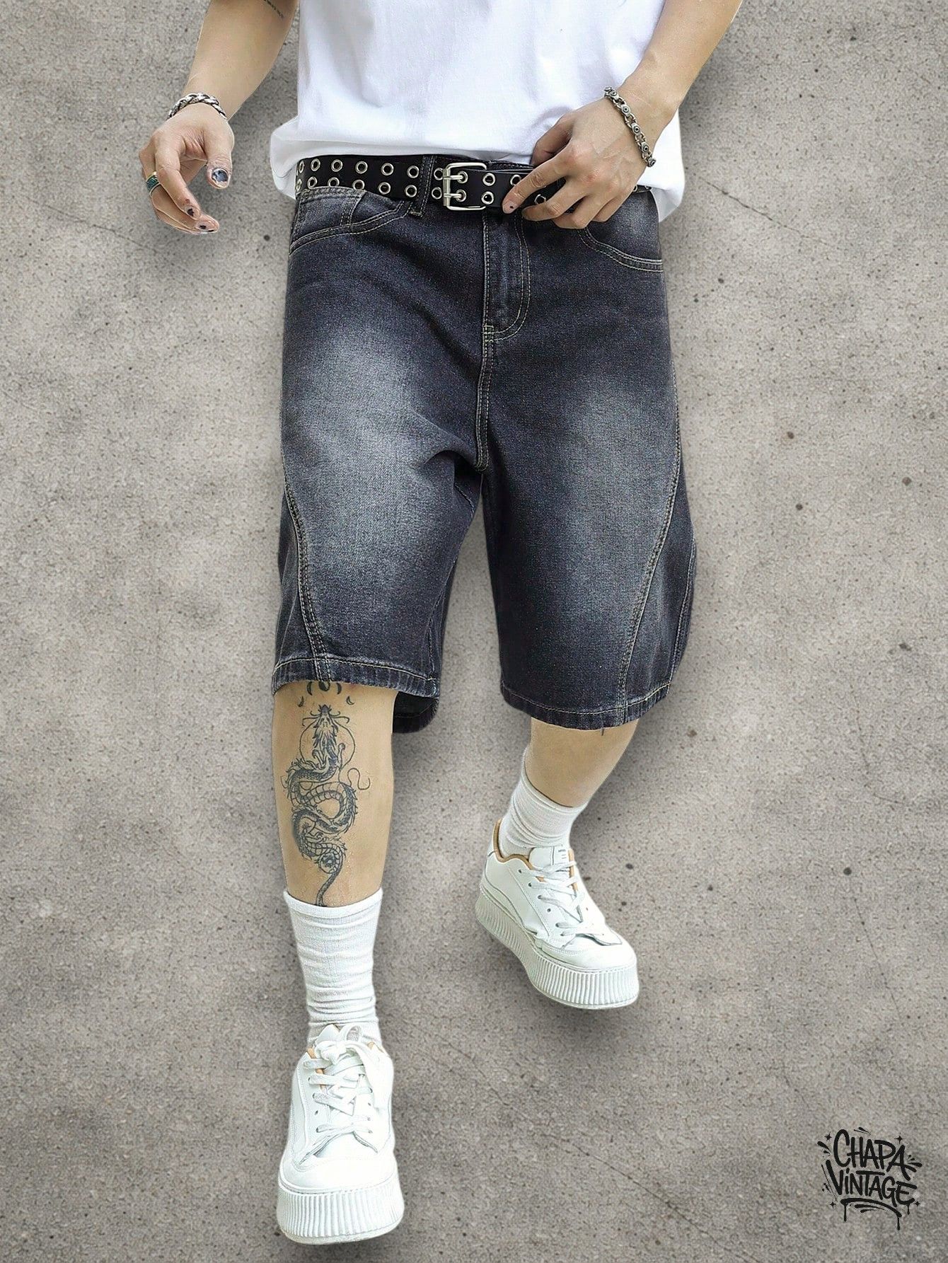 Japanese Brand Washed gray denim shorts Size US 32 / EU 48 - 1 Thumbnail