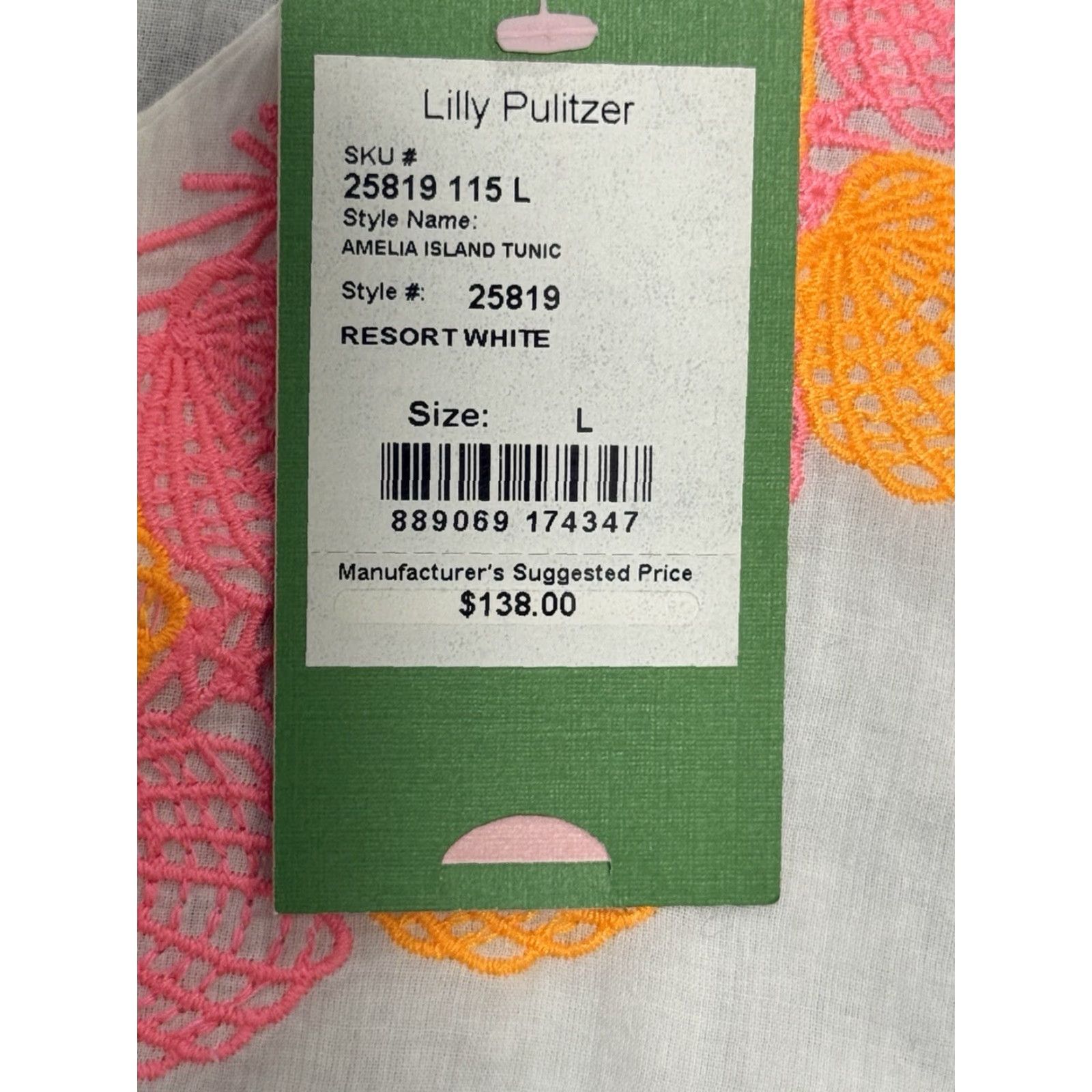 Lilly Pulitzer Lilly Pulitzer Amelia Island Tunic Blouse Women Size L White Embroidered Resort Wear 3/4 Sleeve V-Neck Size L / US 10 / IT 46 - 6 Thumbnail