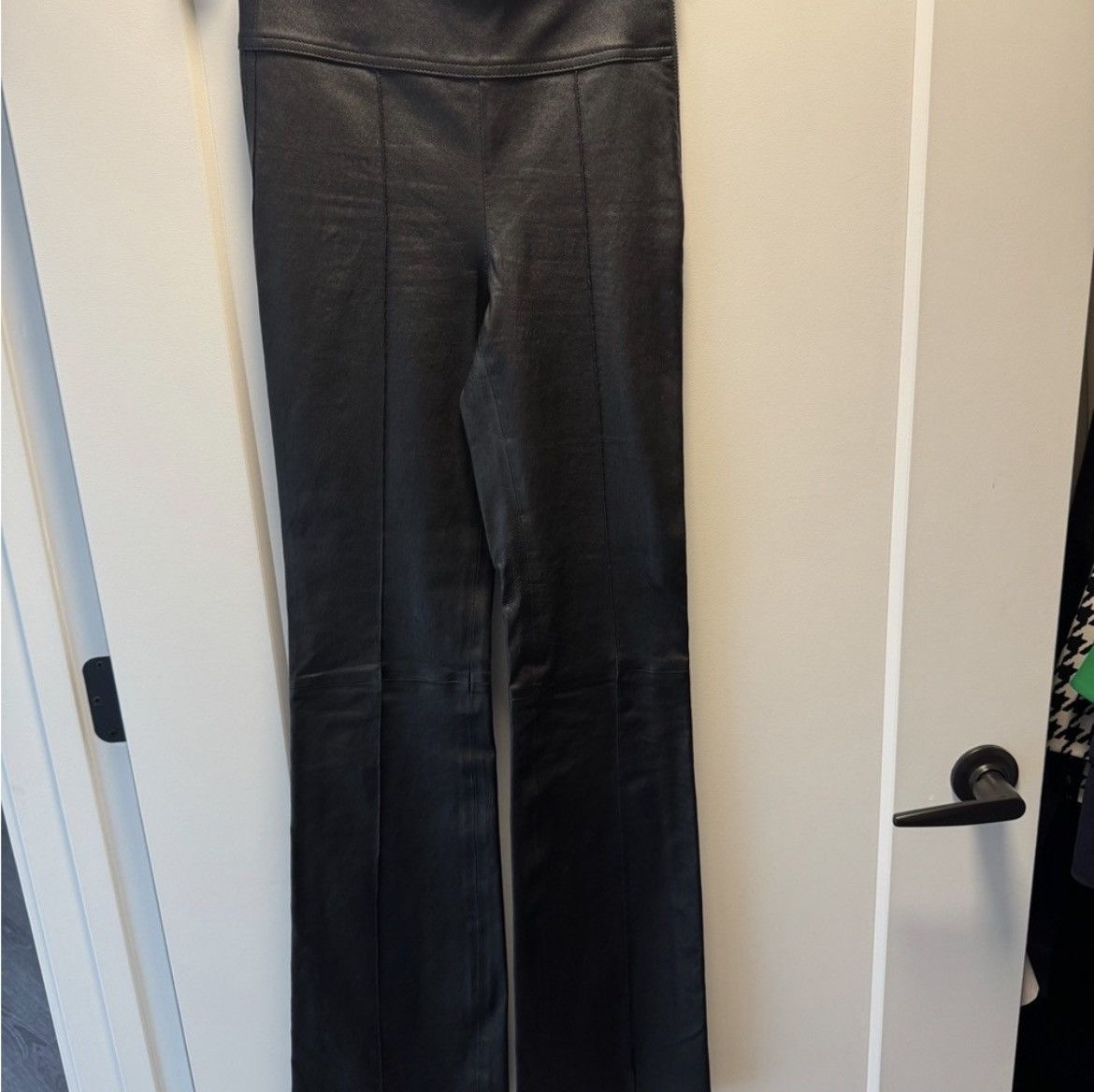 Helmut Lang Helmut Lang black lambskin side zip leather bootcut pants Size 24" / US 00 / IT 34 - 4 Thumbnail