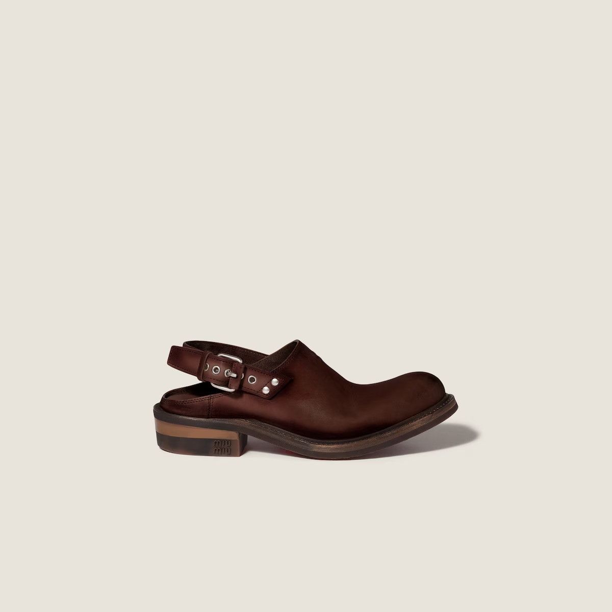 Miu Miu Miu Miu Foule Leather Sabot IT 38 Women - USA Duties Paid Size US 8 / IT 38 - 1 Thumbnail