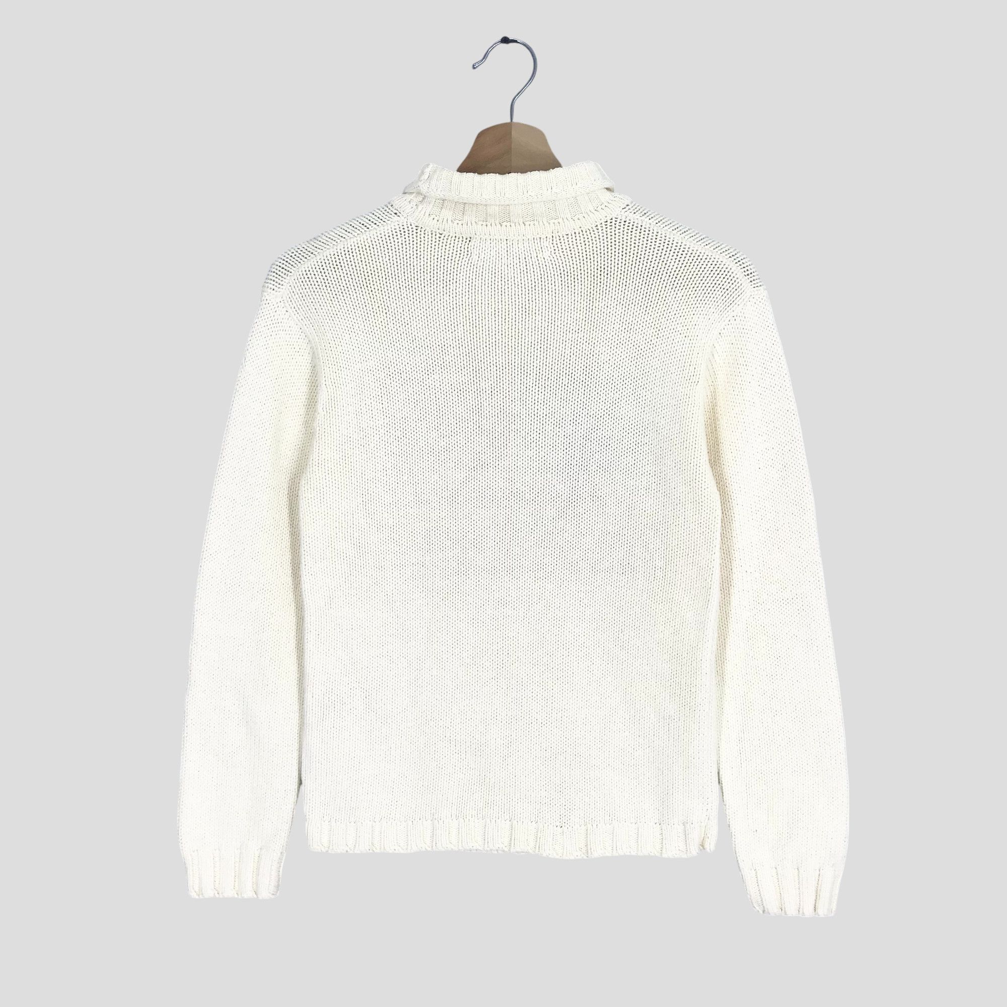 Polo Ralph Lauren × Ralph Lauren × Vintage Vintage Polo Ralph Lauren Cable Knit RL Flag Logo Sweater Size S / US 4 / IT 40 - 2 Thumbnail