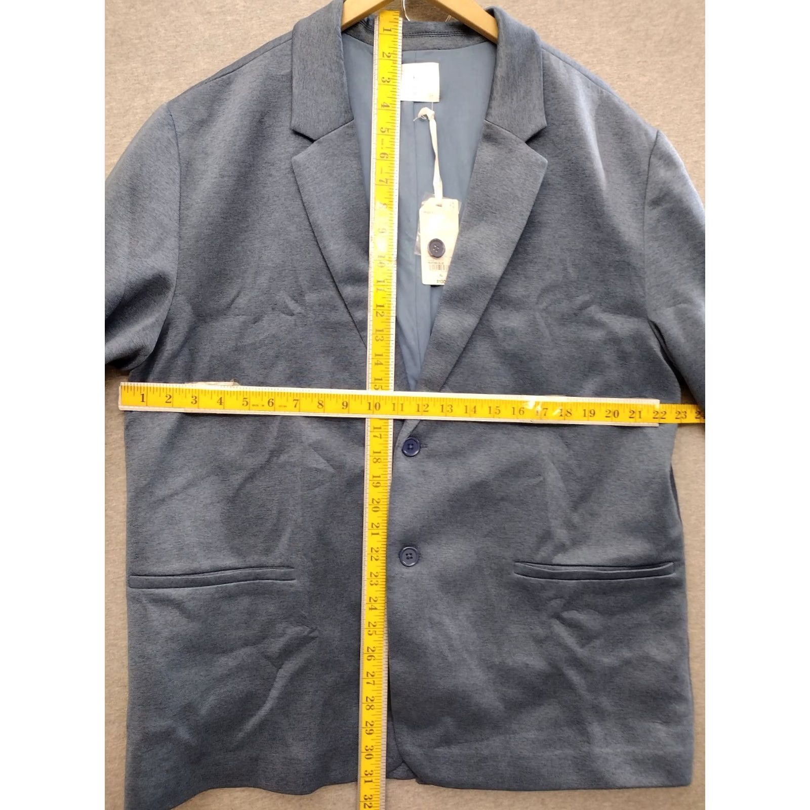 Vintage Stylus X LaDarius Campbell Lightweight Jacket Blazer Heather Blue XL Men Blazer Solid 23 Chest Regular Front Two-Button Size 46R - 5 Thumbnail