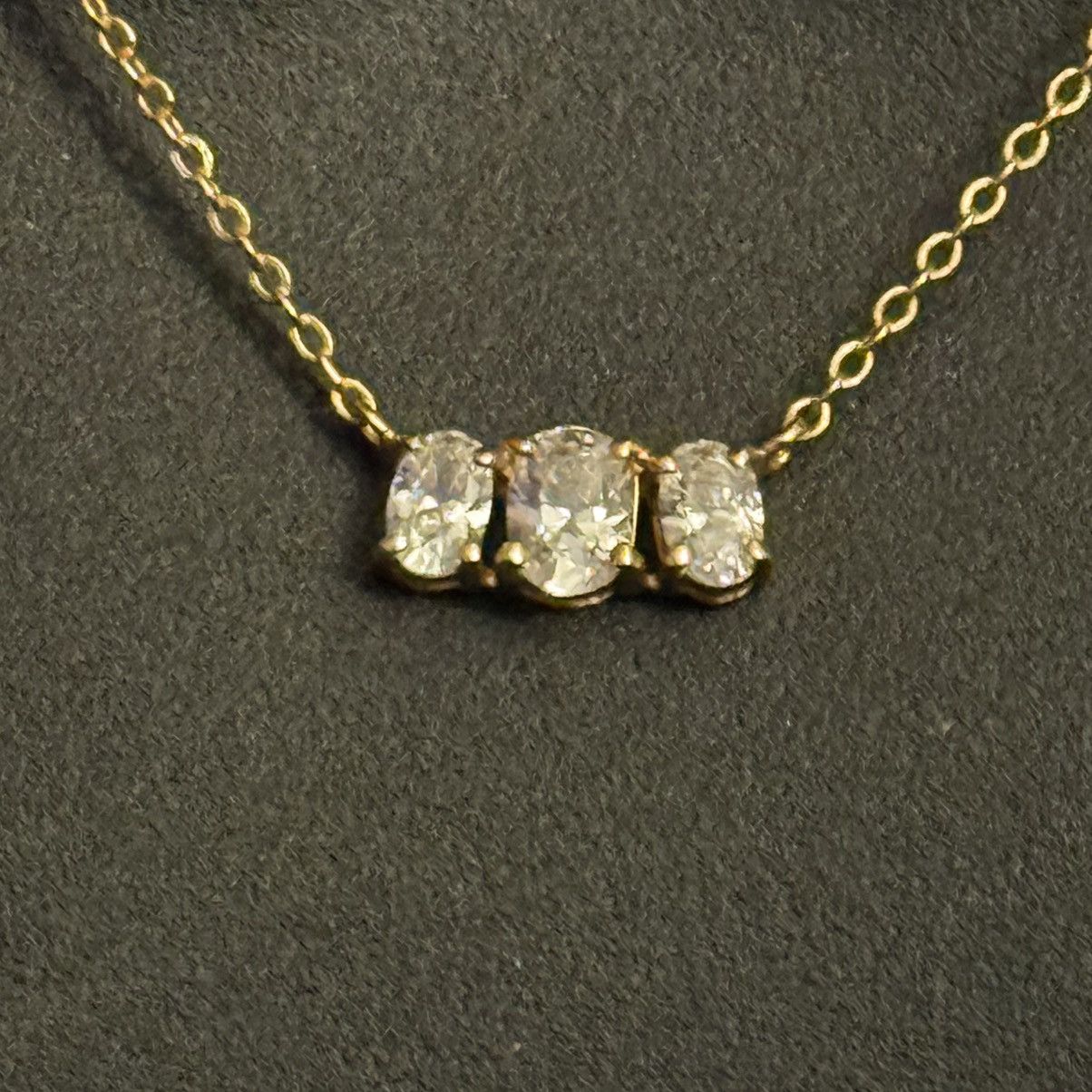 Vintage Vintage gold tone three stone necklace Size ONE SIZE - 2 Thumbnail